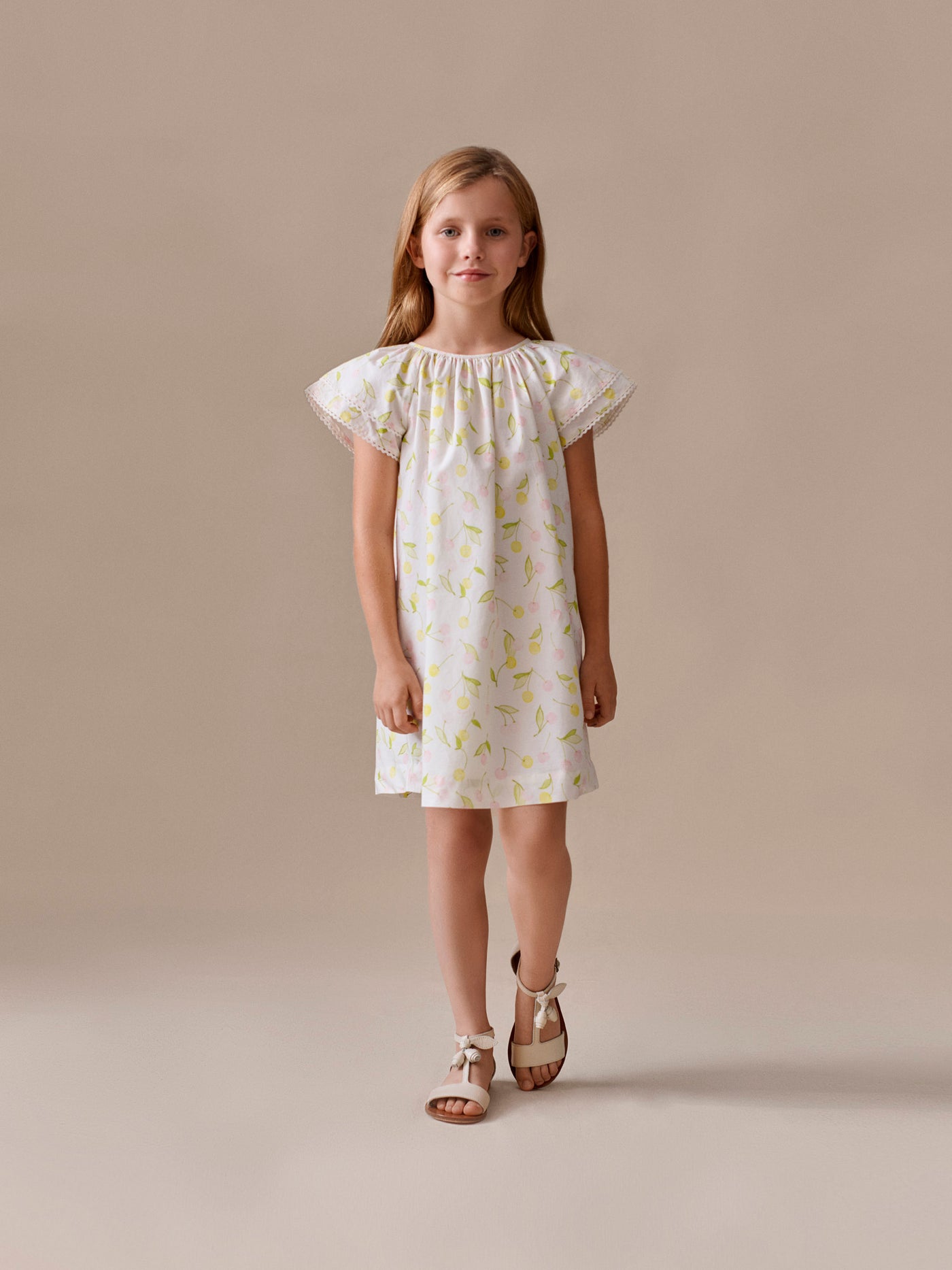 Smocked Salome dress in organic cotton poplin