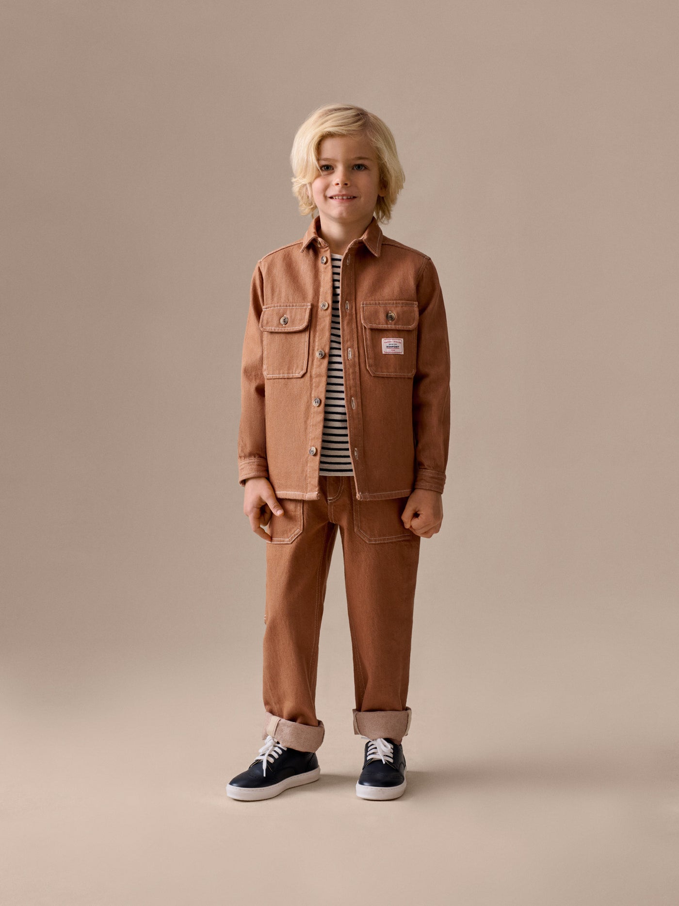 Gael wide denim pants in organic cotton