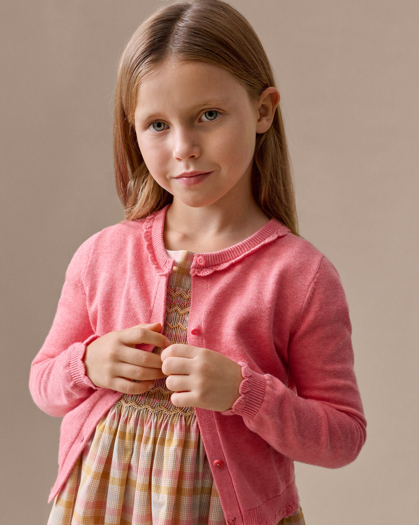 Cardigan Larita con scollo tondo smerlato