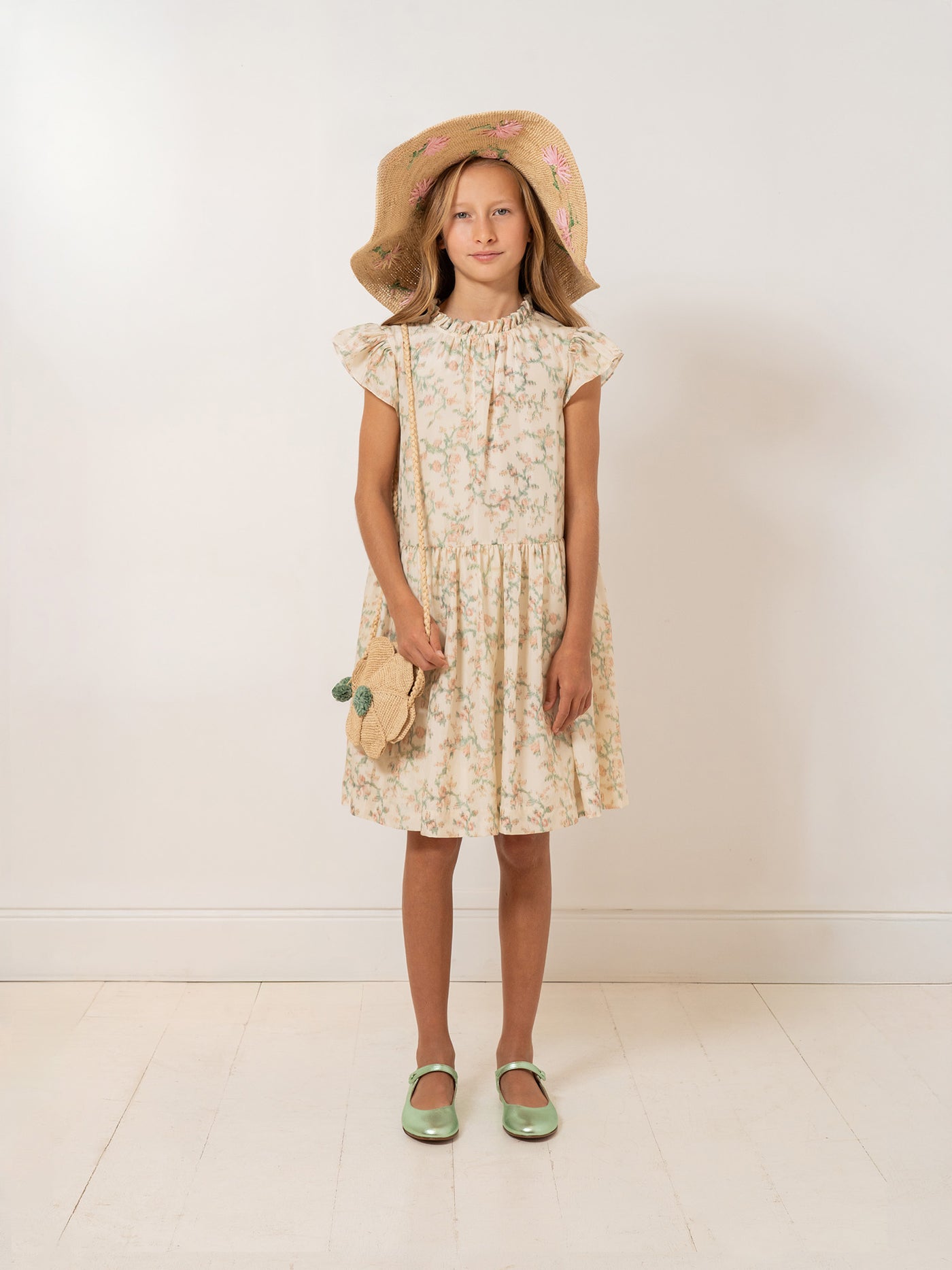 Robe Chrissy à volants en soie