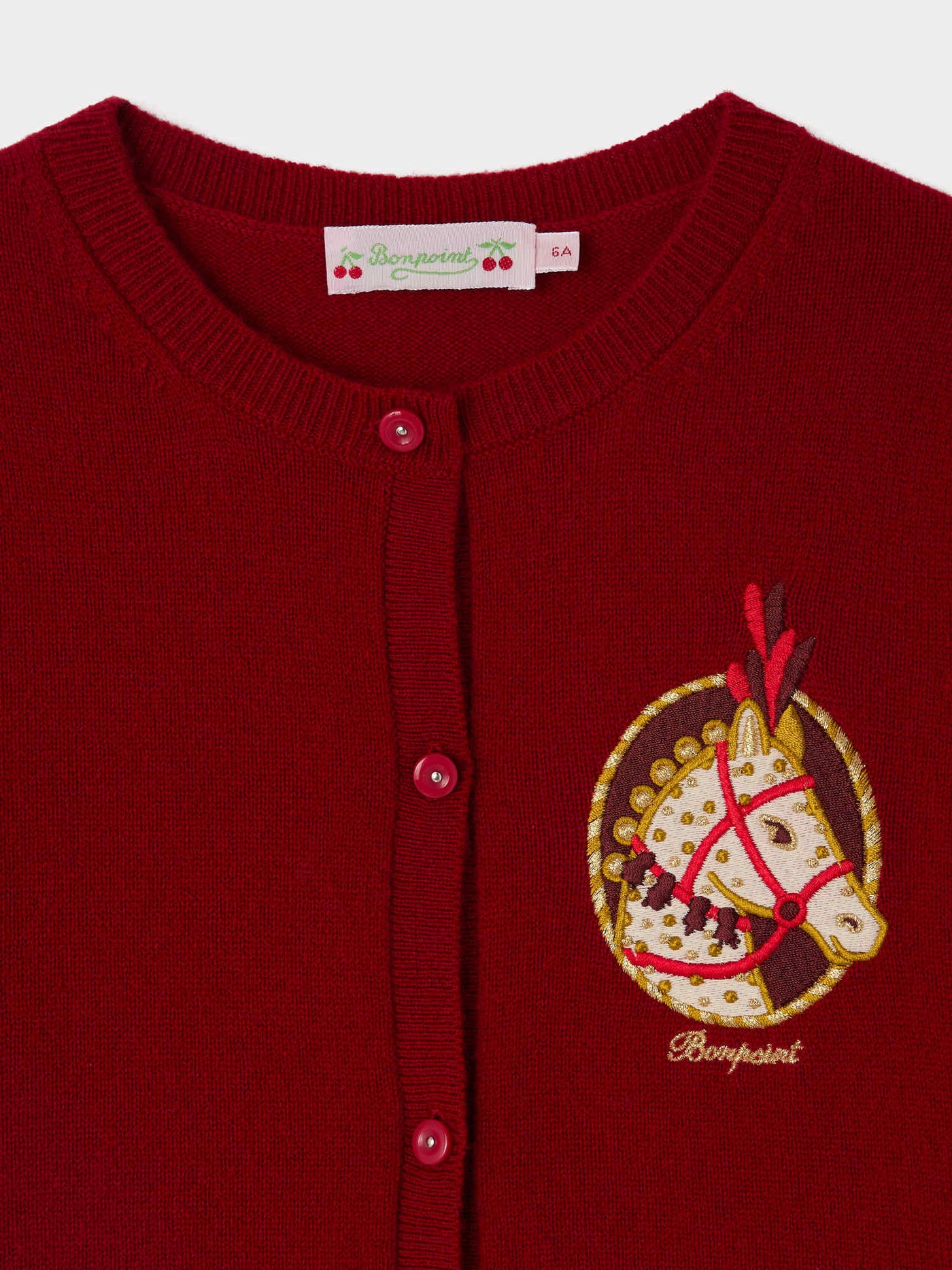 Cardigan Twist avec broderie cheval en cachemire