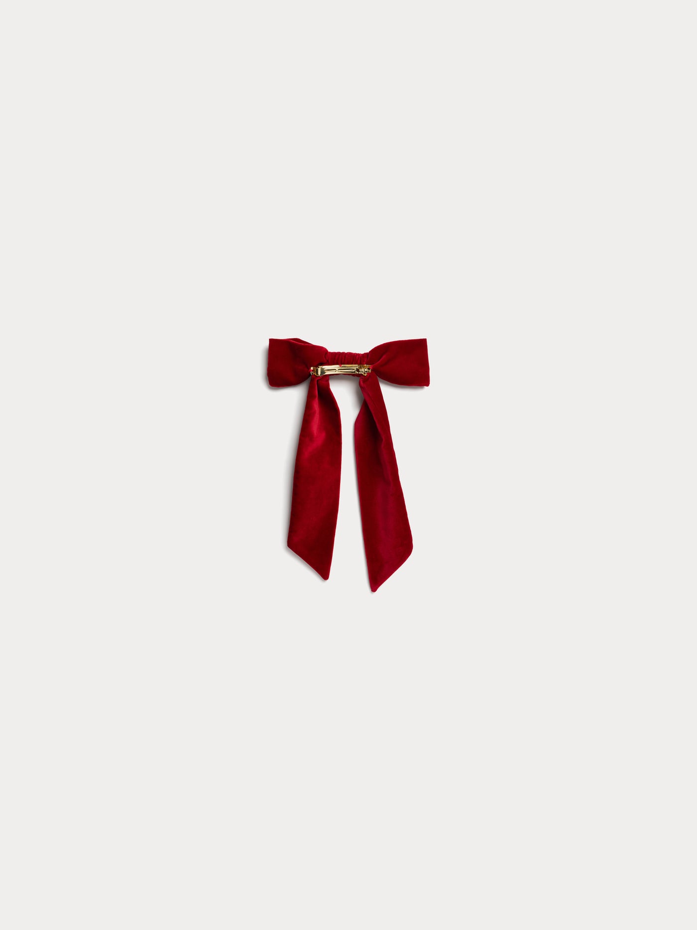 Barrette Domina en velours rouge
