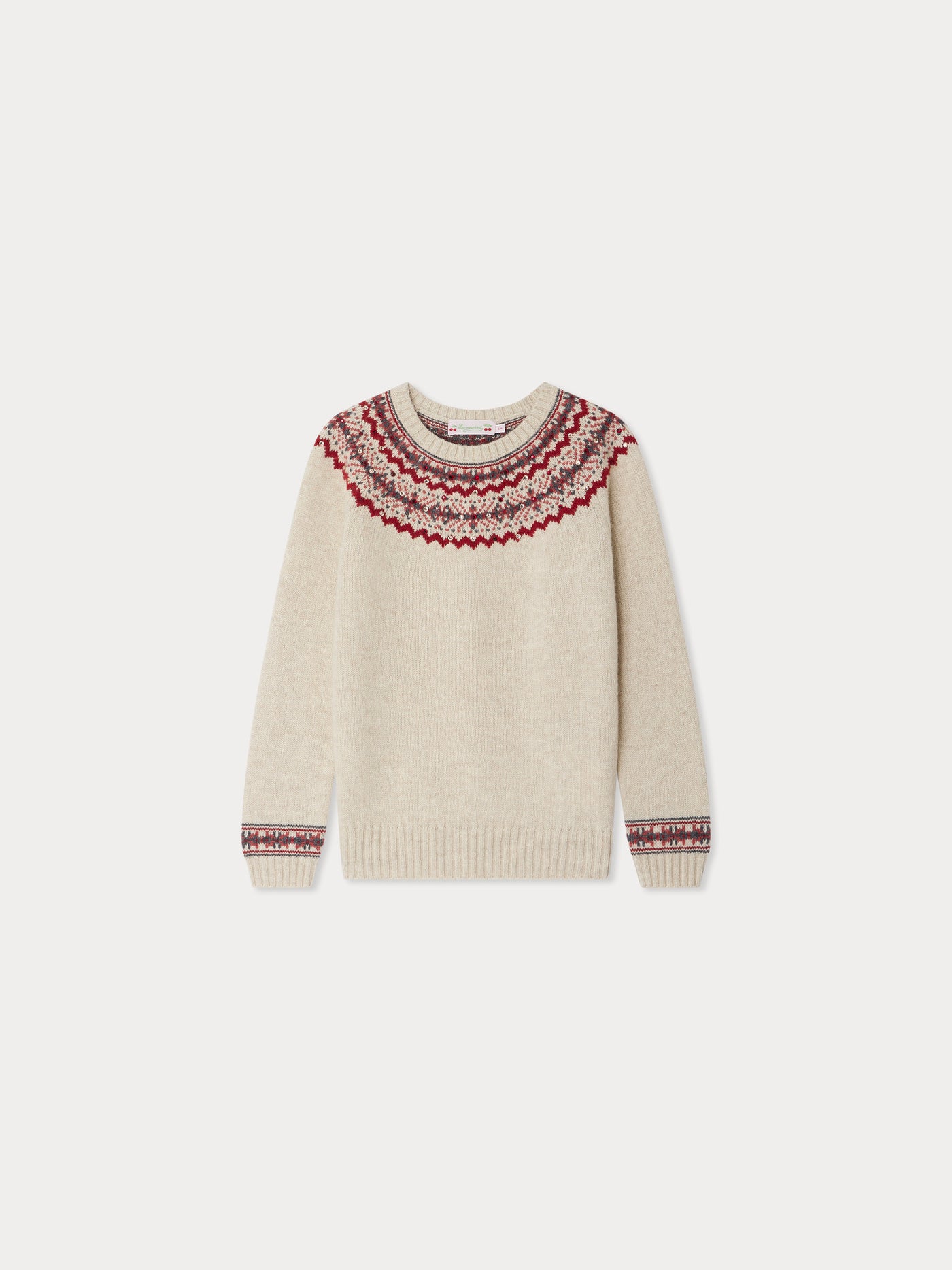 Maglione jacquard con maniche raglan e strass Jamon