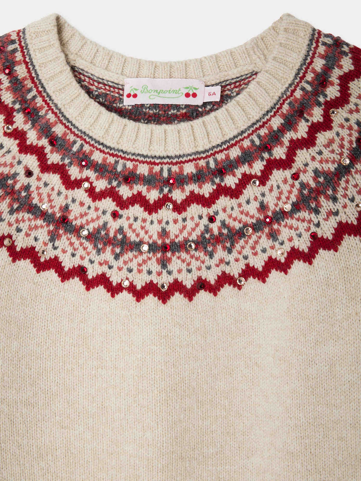Maglione jacquard con maniche raglan e strass Jamon
