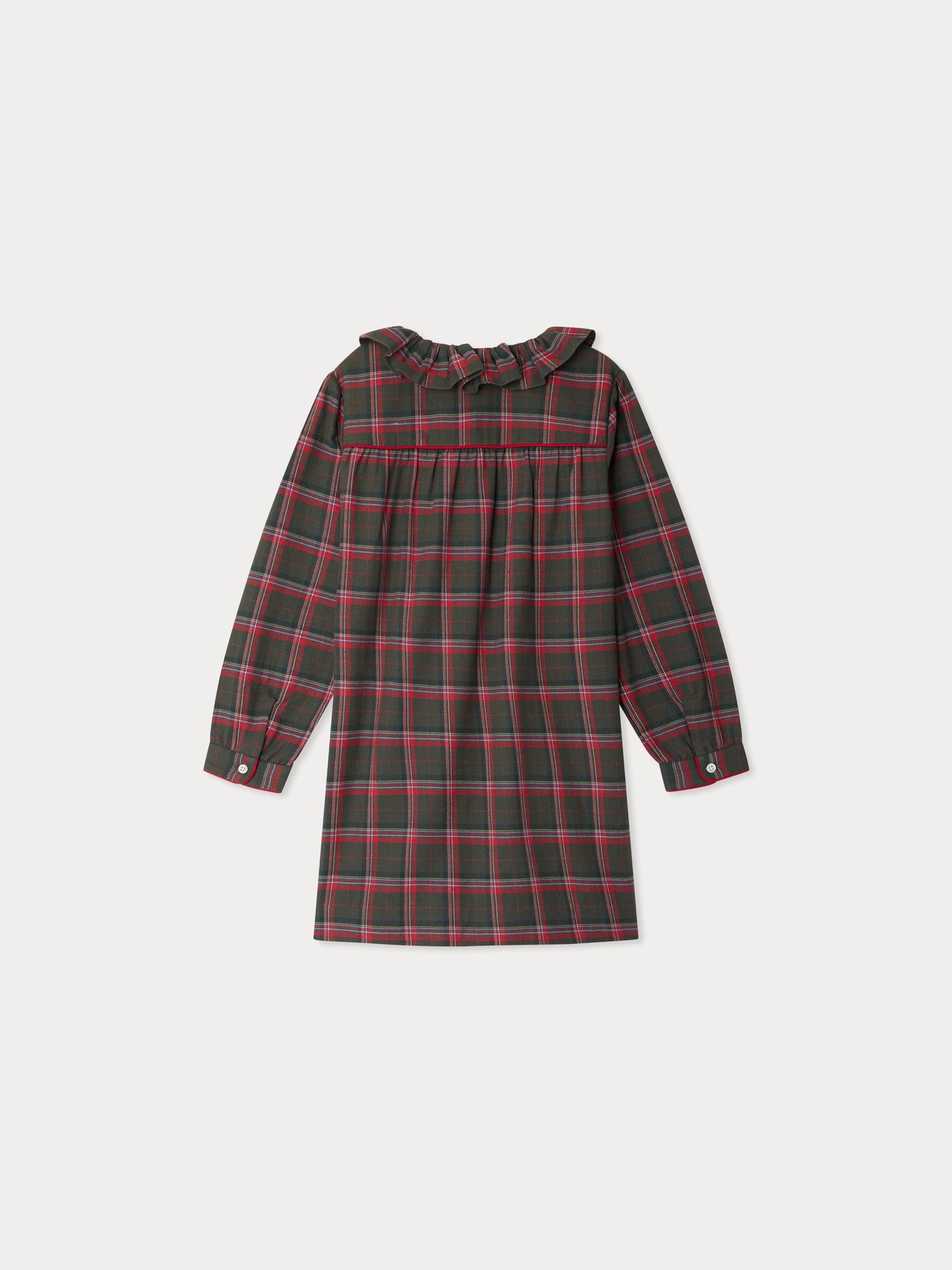Camicia da notte a quadri in cotone biologico Jorraine