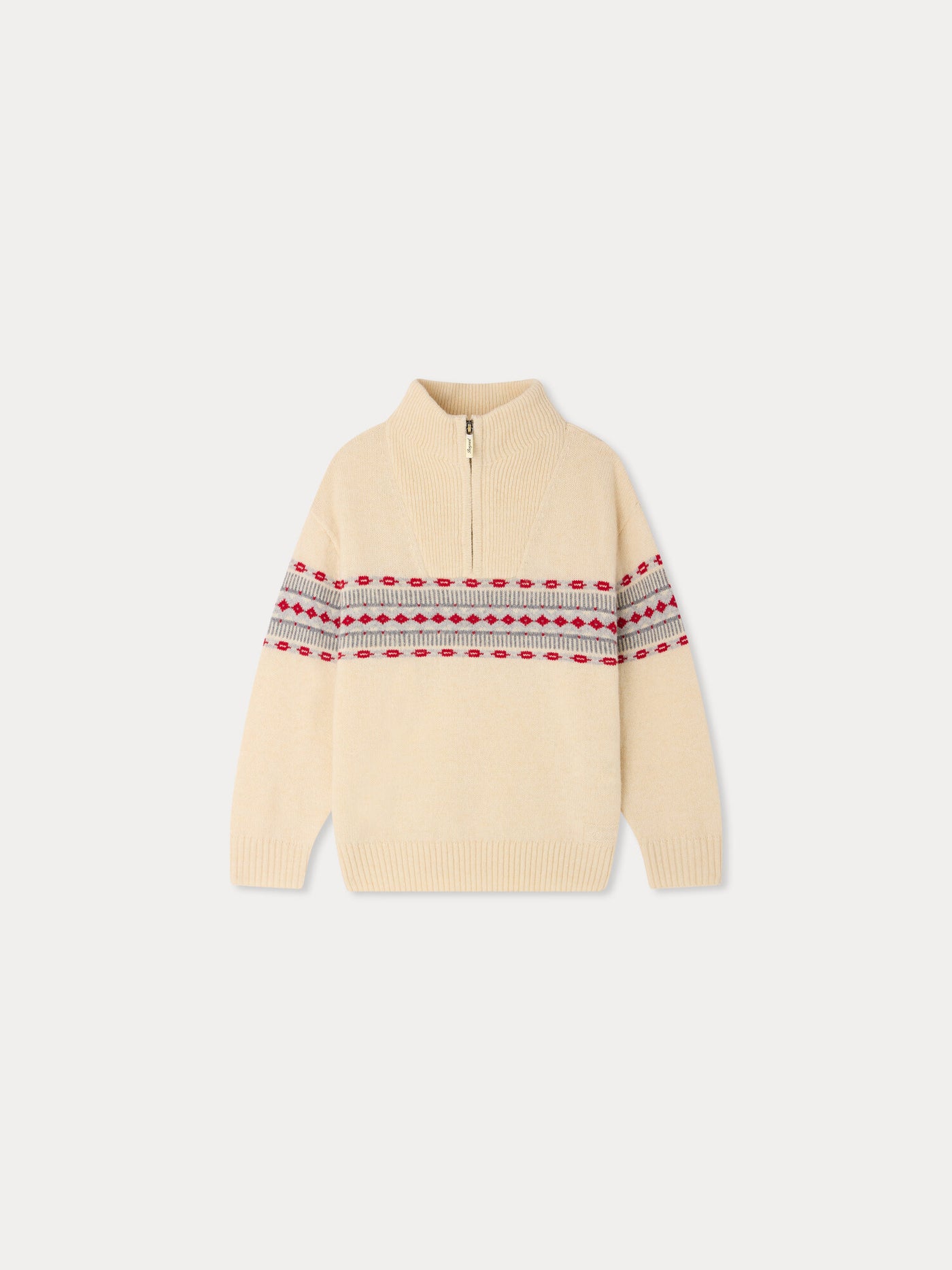Pull Manfred en laine jacquard brodé