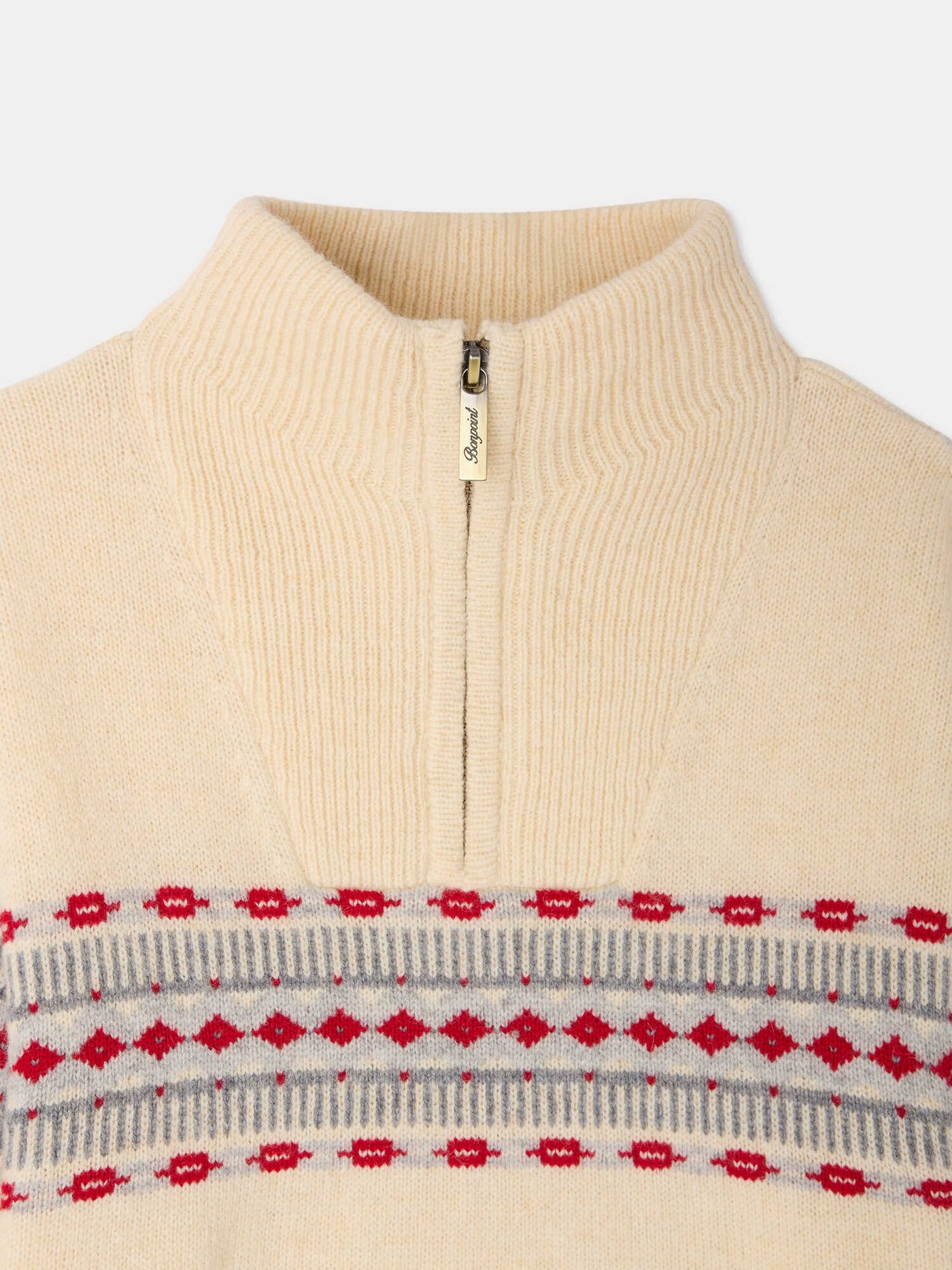 Pull Manfred en laine jacquard brodé