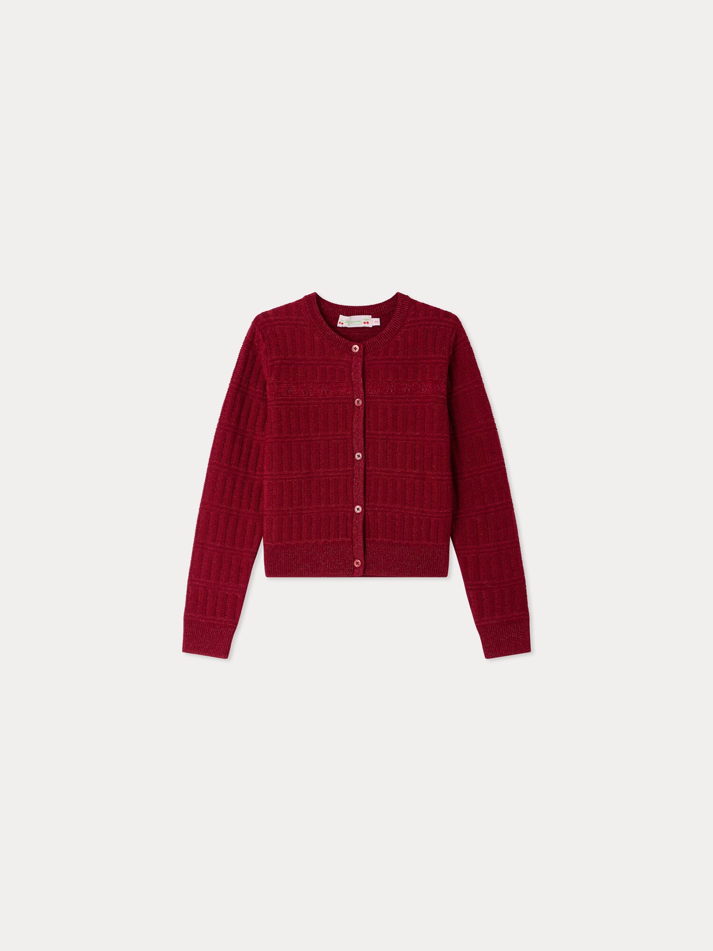 Cardigan Giovanna col rond brodé cerise