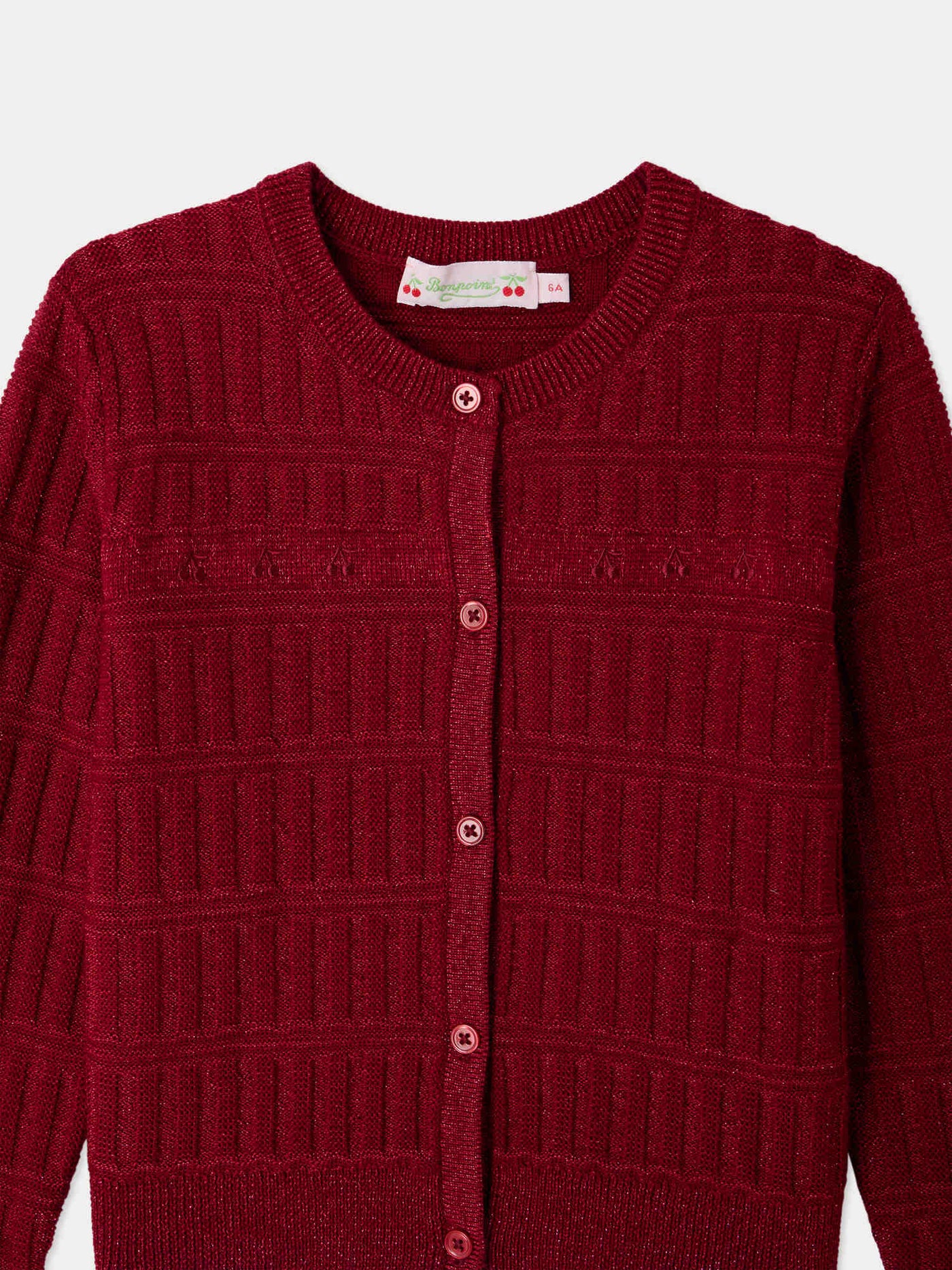 Cardigan Giovanna col rond brodé cerise