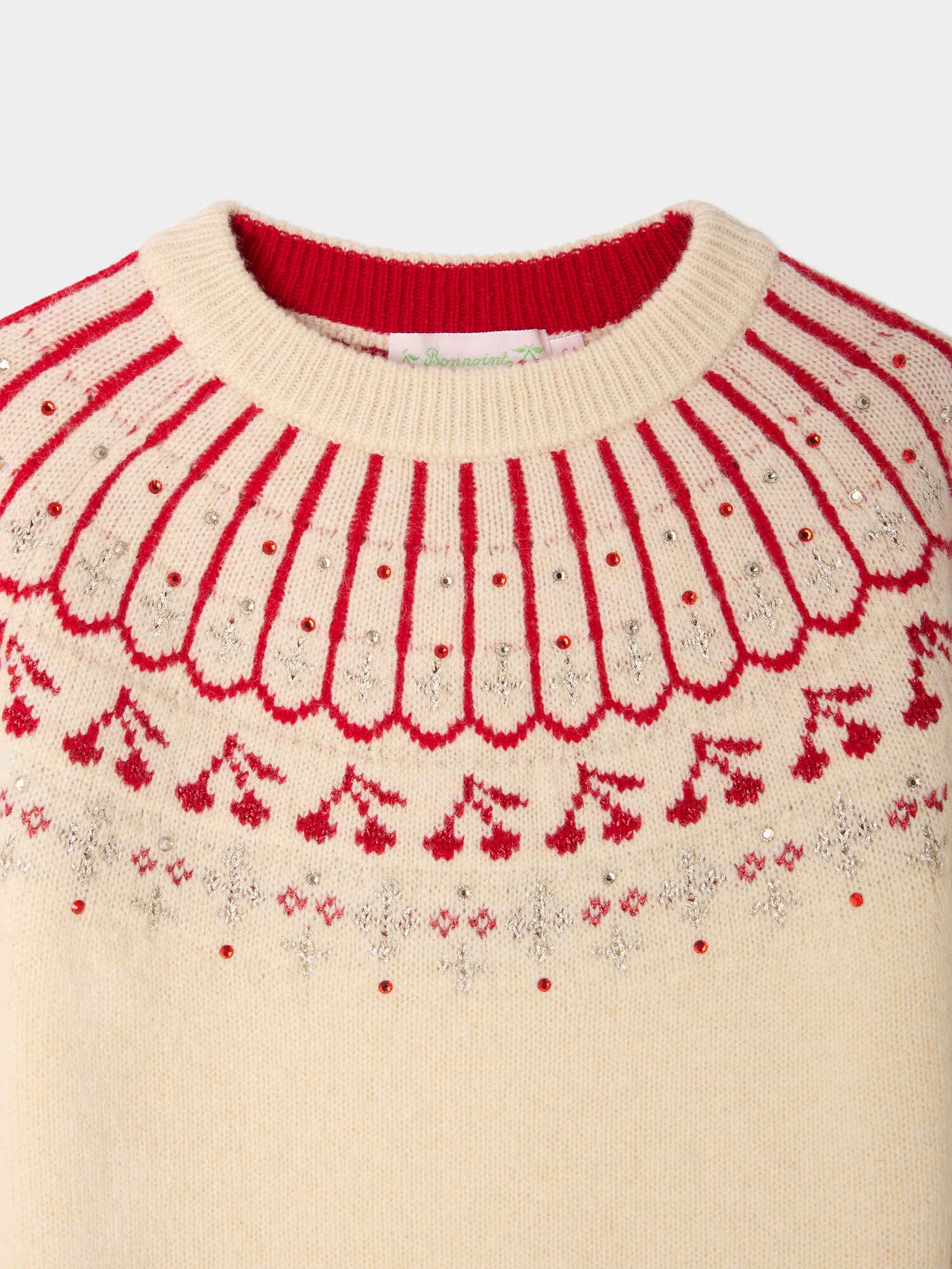 Pull Malena en laine jacquard brodé