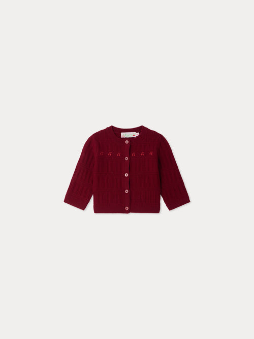 Cardigan Giovina en laine à broderie de cerises