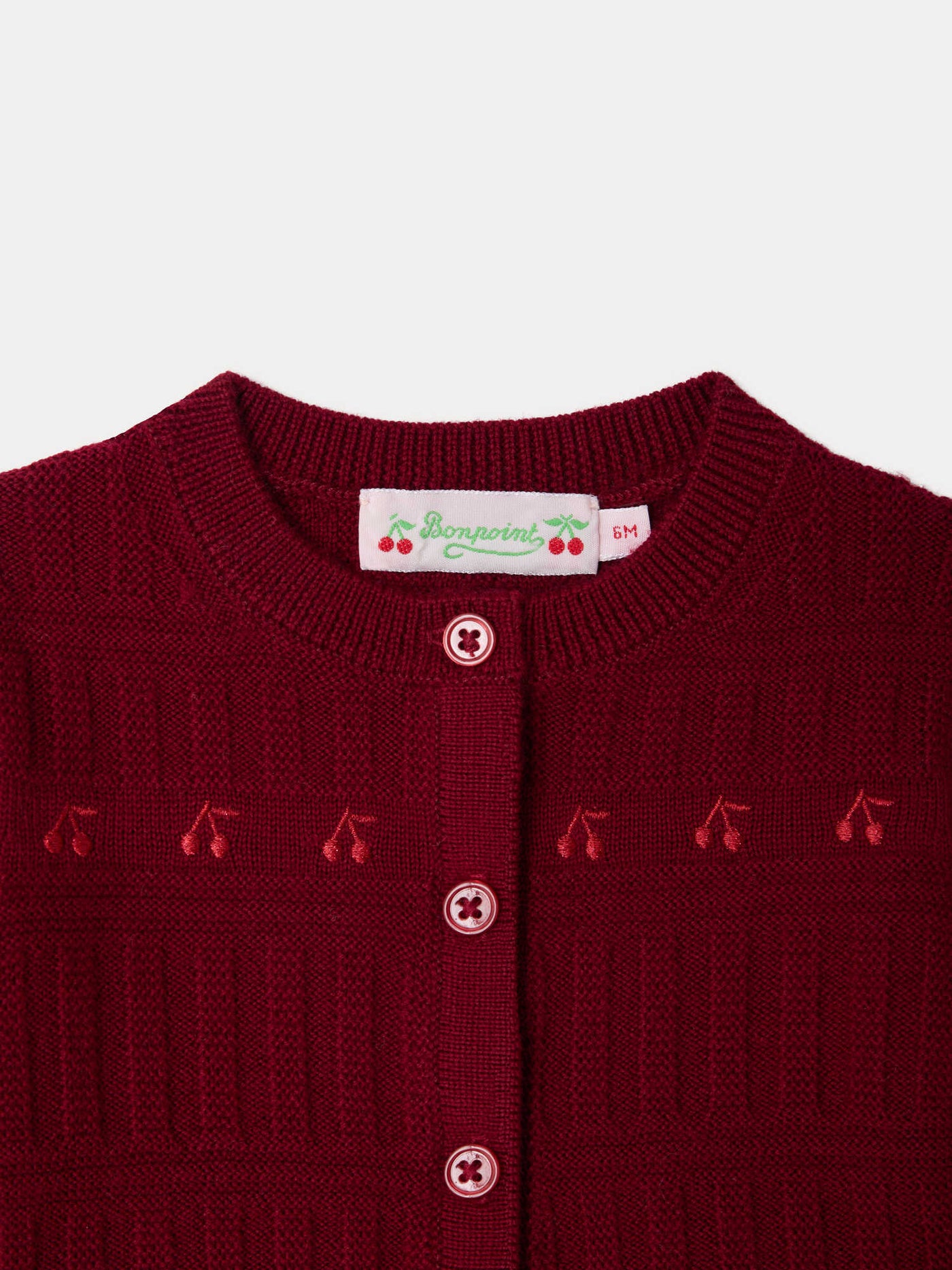 Cardigan Giovina en laine à broderie de cerises