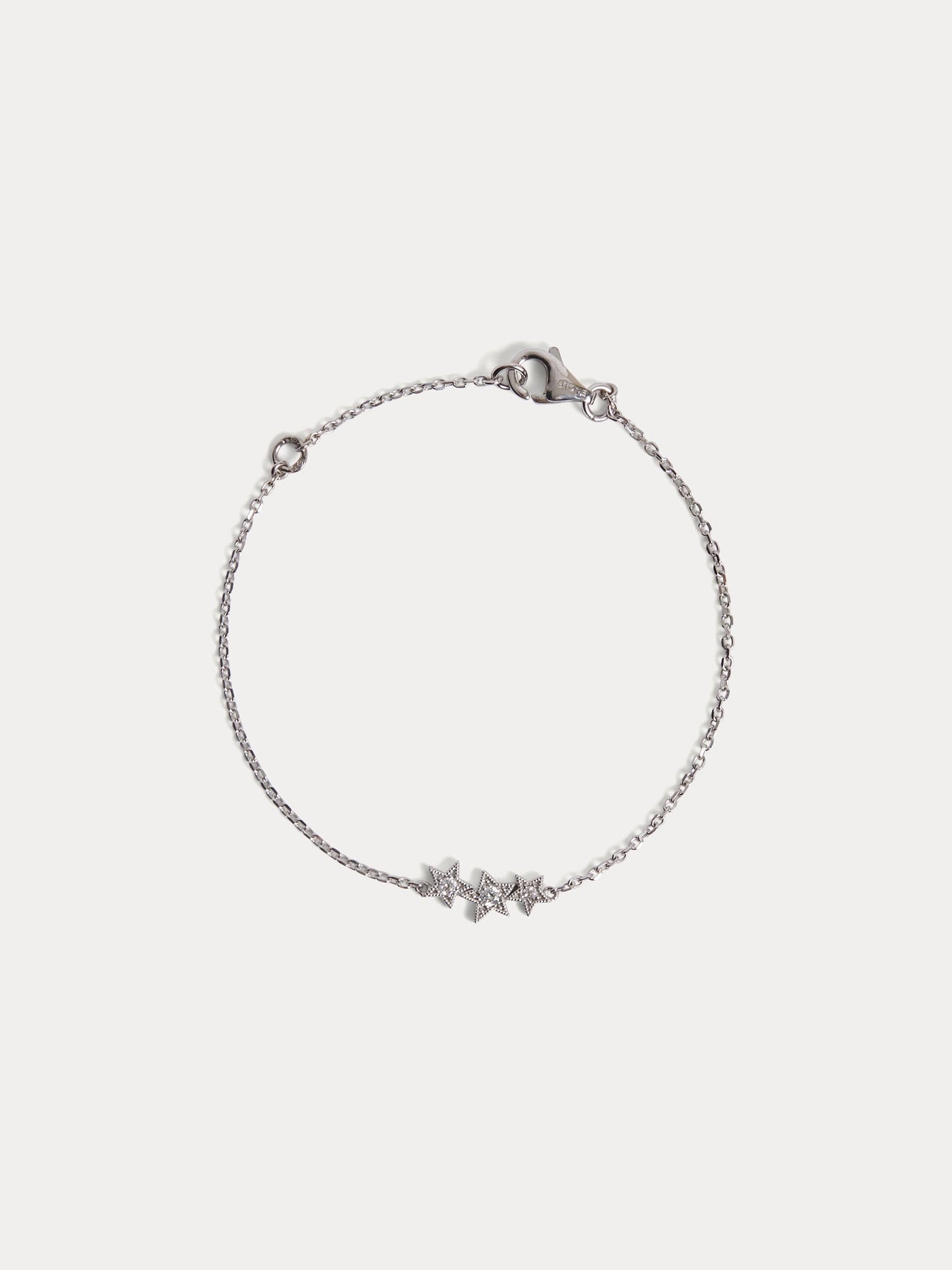 Bracelet enfant trois étoiles or blanc