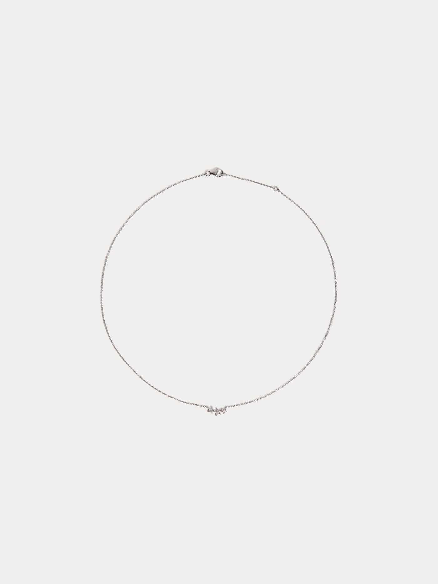 Collier enfant trois étoiles or blanc