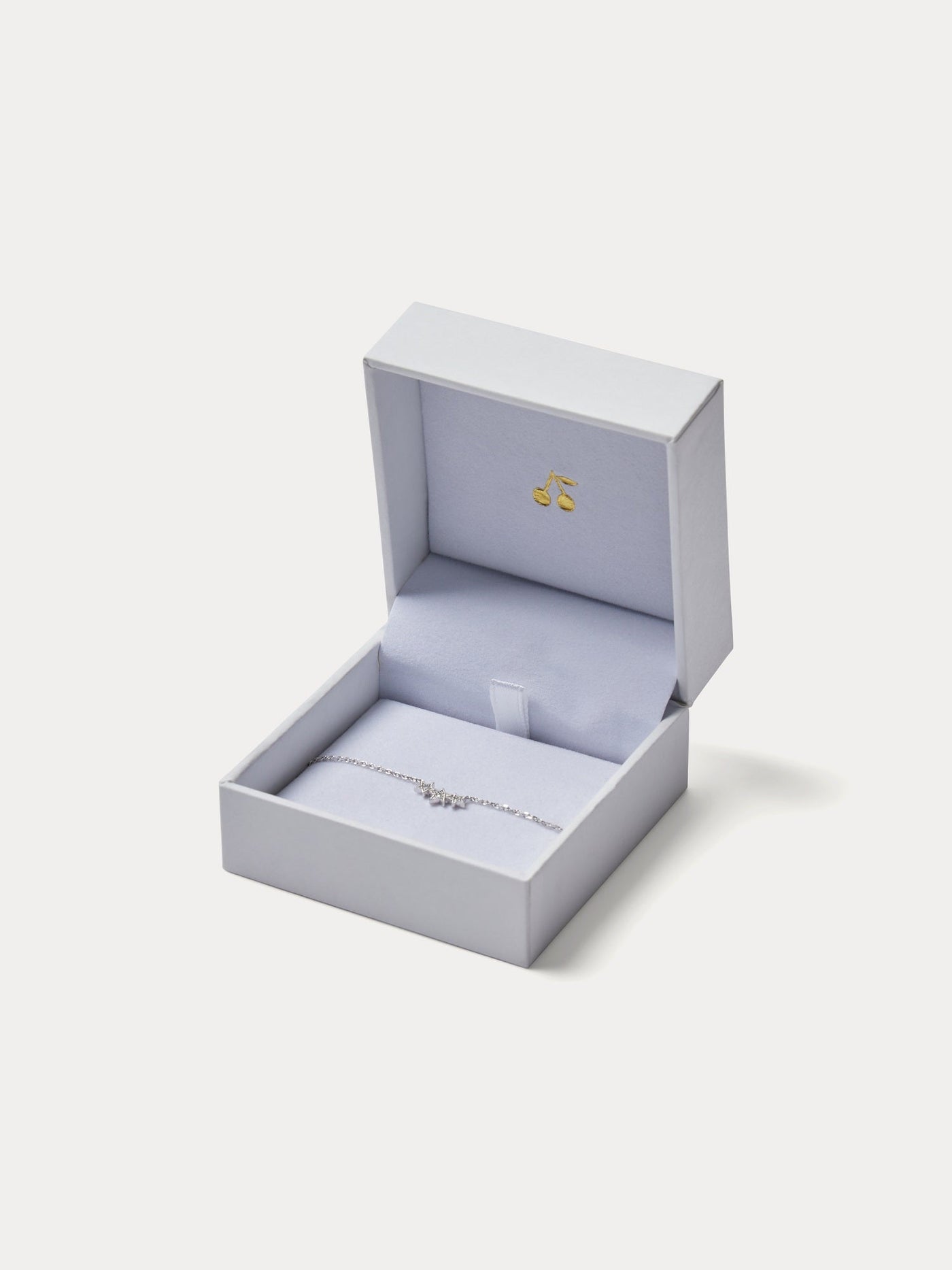 Collier enfant trois étoiles or blanc
