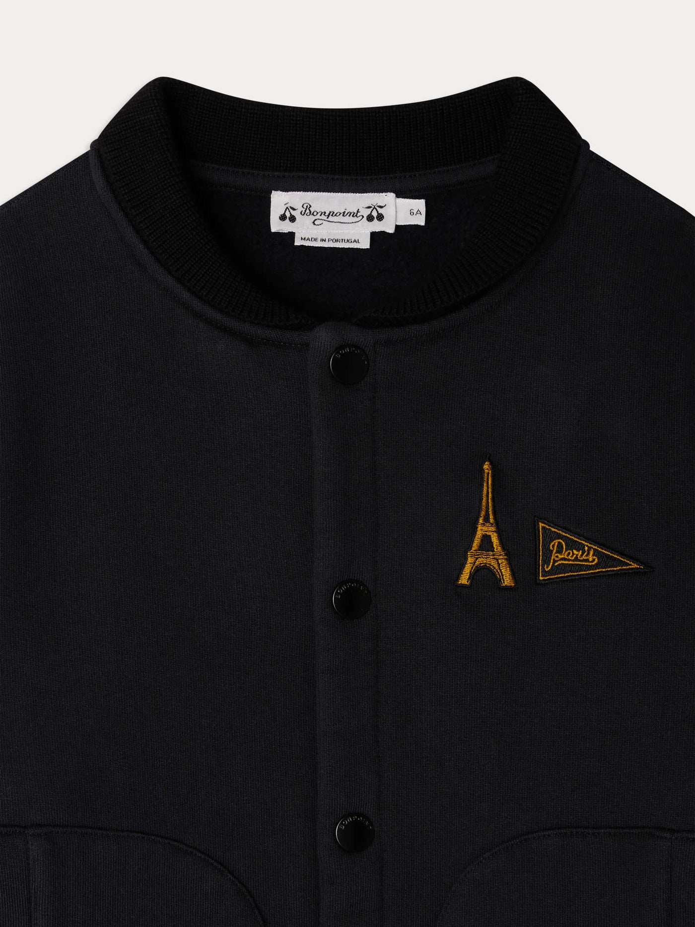 Jaber jacket with pockets and chest embroidery in organic cotton