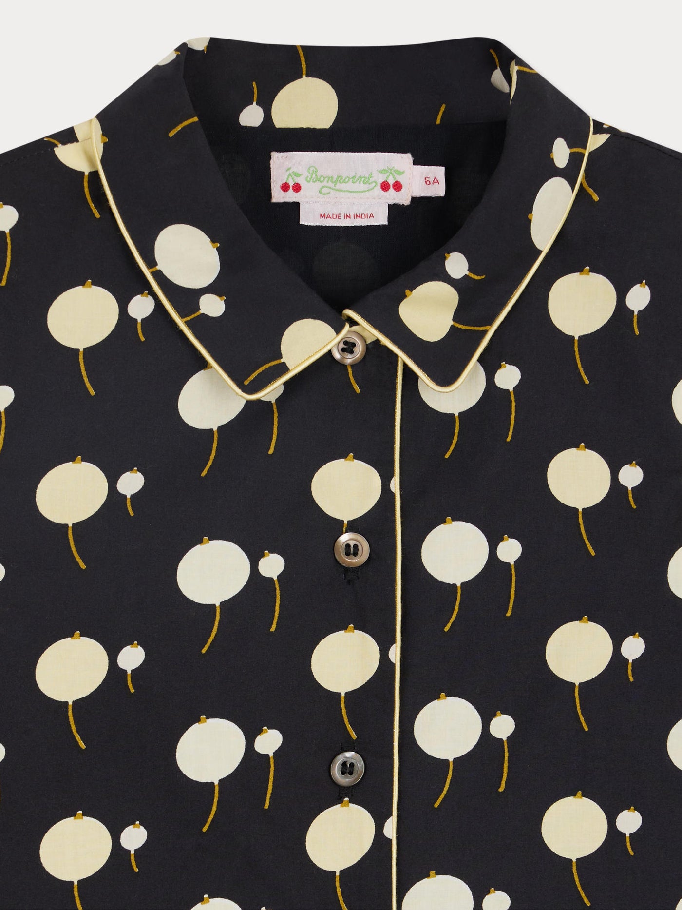 Abito Anne in cotone biologico con stampa di ciliegie