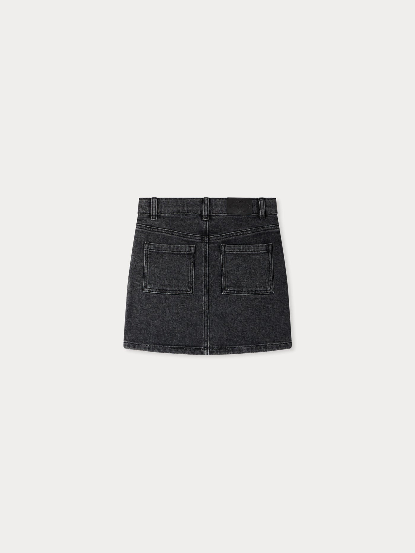 Dexie black organic cotton denim skirt