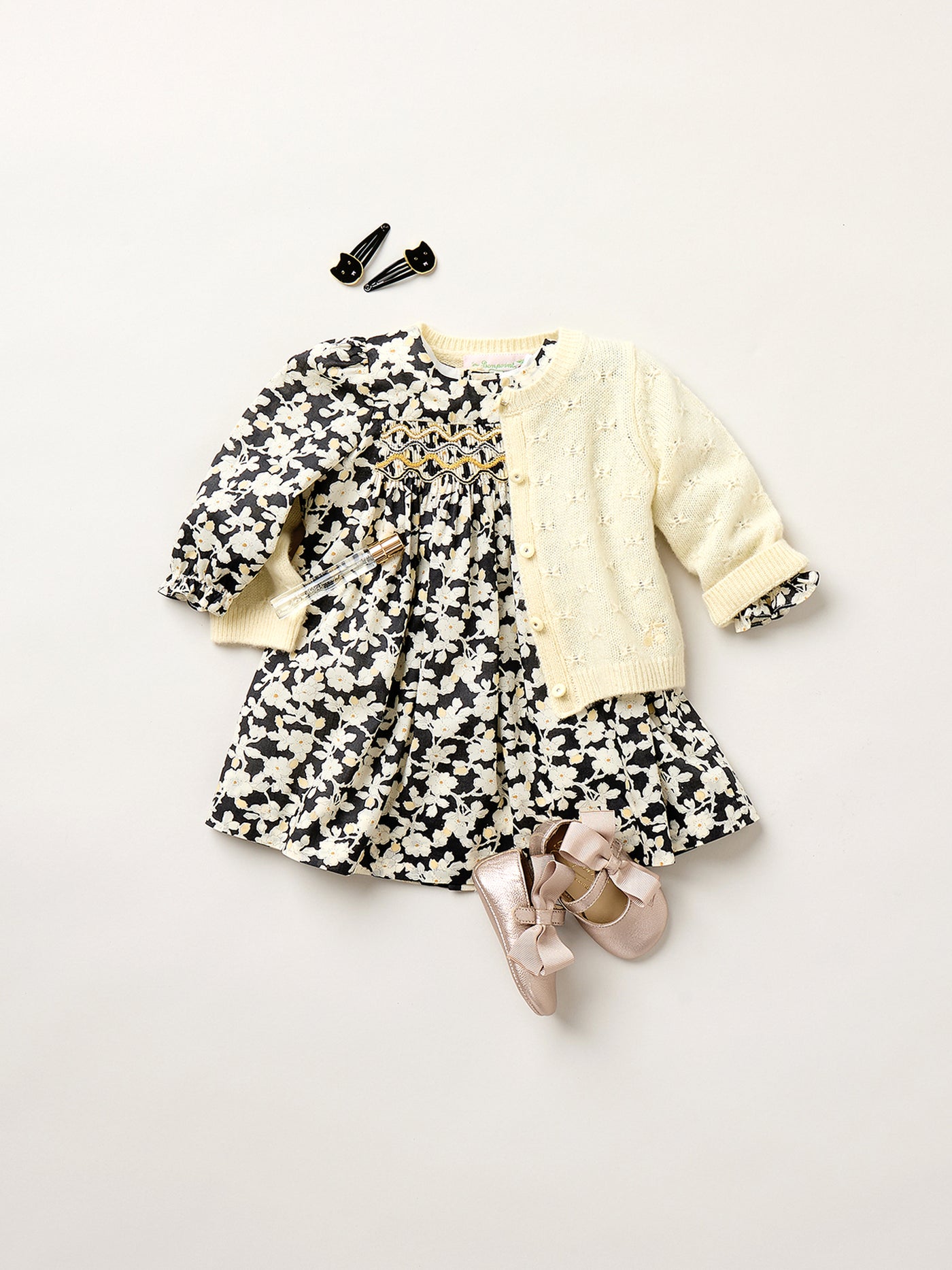 Tibile Rundhals-Cardigan mit Zierstich