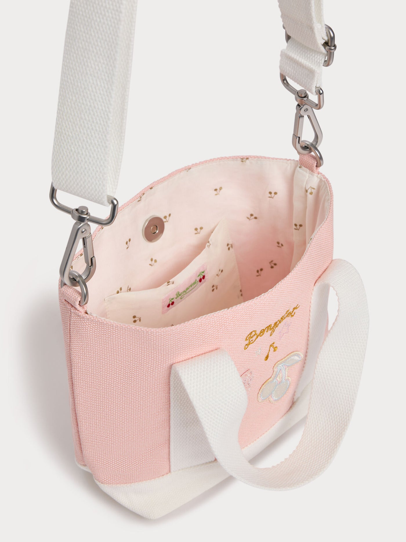 Borsa a tracolla Cabas con patch e ricami