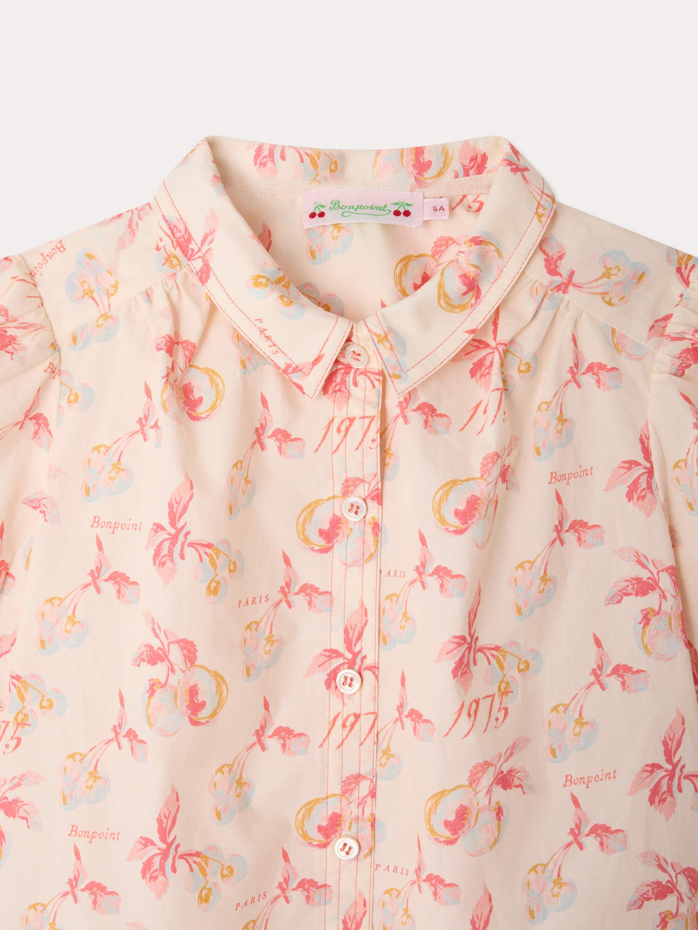 Blouse Mathilda imprimée cerises en coton biologique
