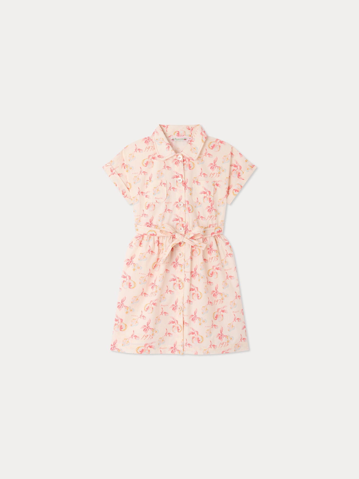 Robe Gisèle imprimée cerises en coton biologique