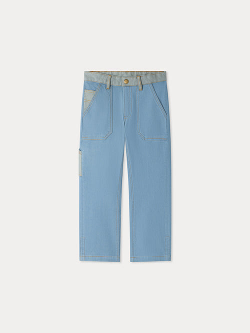 Gael wide-leg denim pants in organic cotton