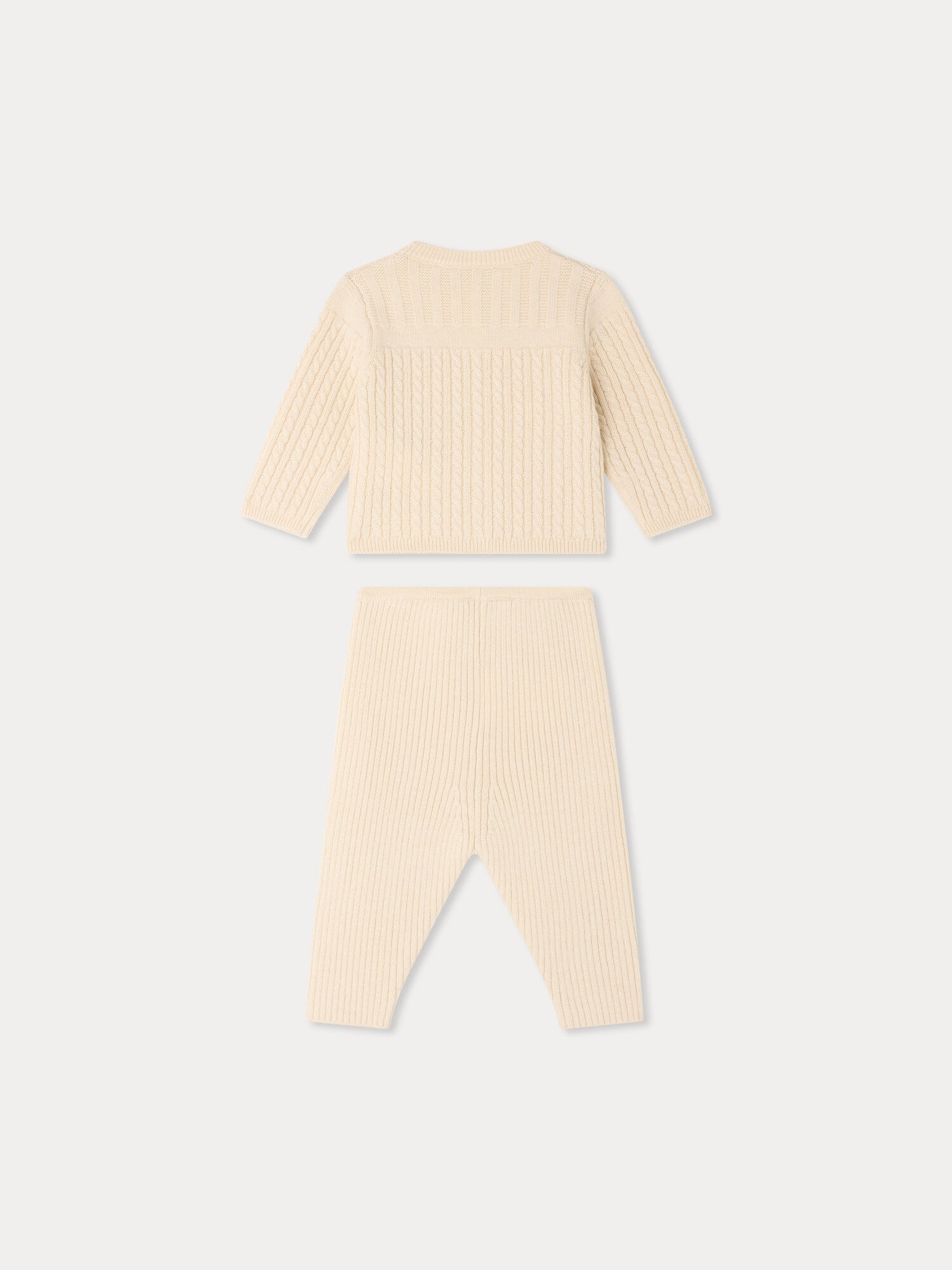 Ensemble Lavina écru en laine et coton