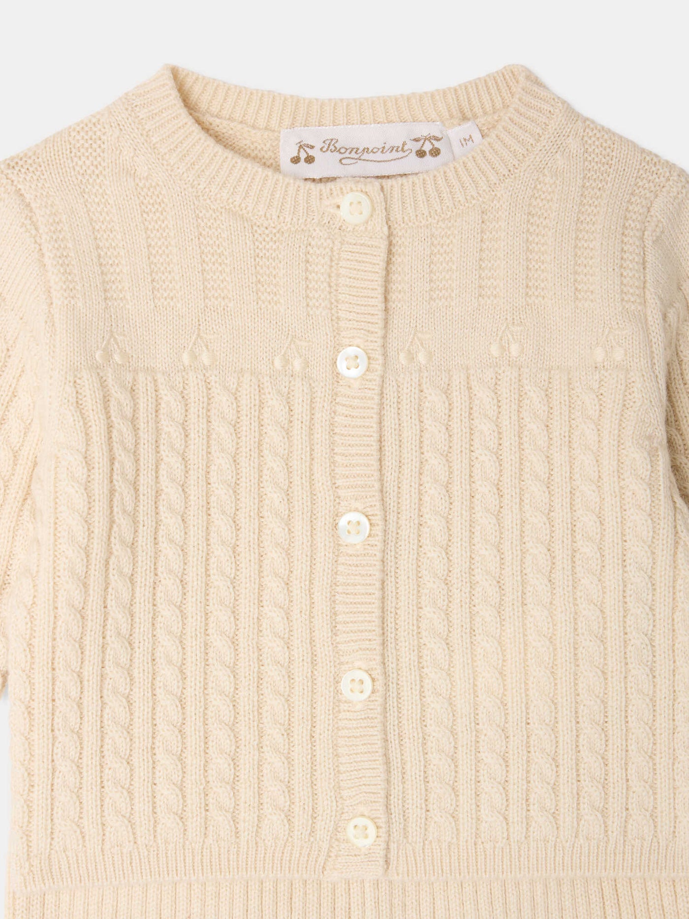 Ensemble Lavina écru en laine et coton