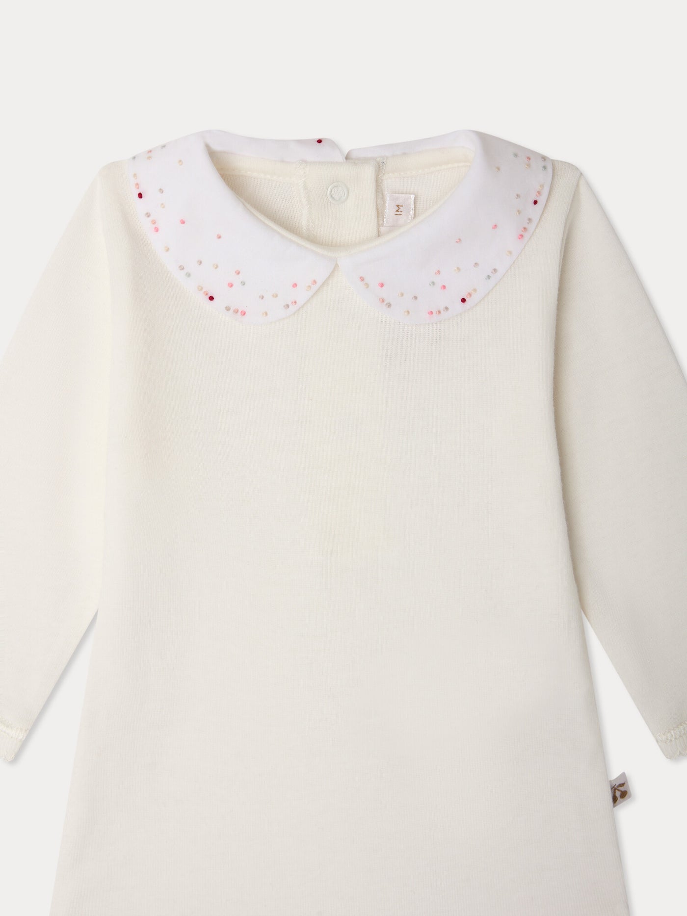 Cygne Body aus Bio-Baumwolle mit handgestickten Punkten