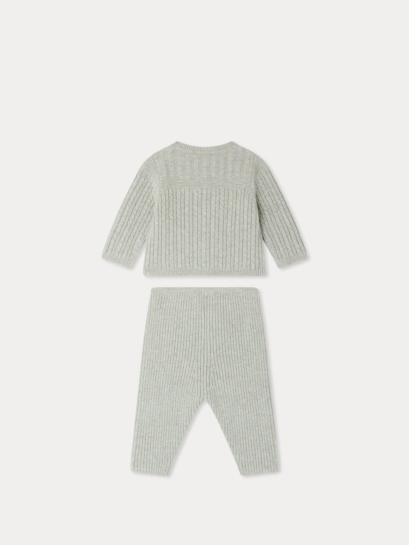 Ensemble Lavinon vert de gris en laine et conton