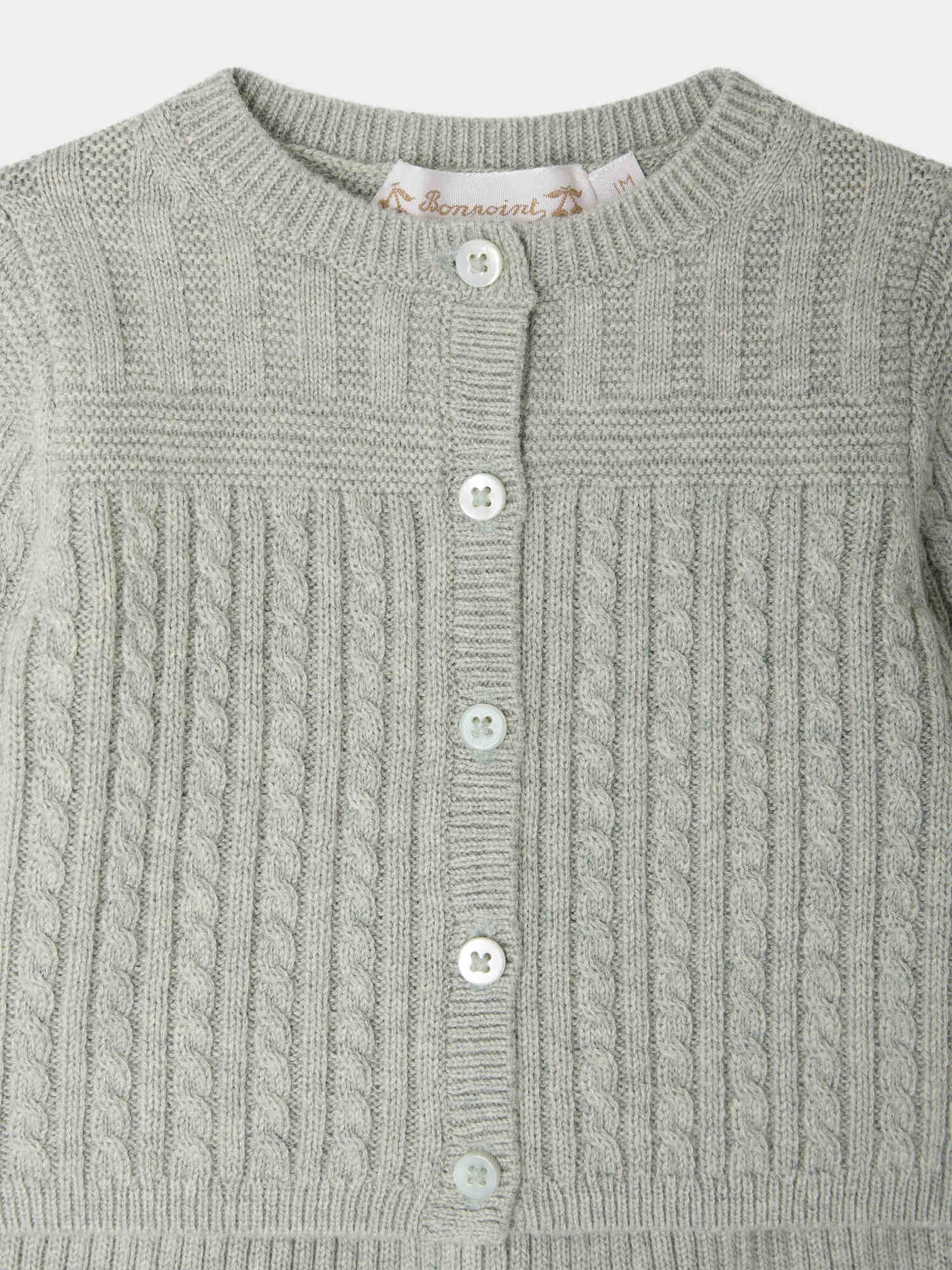 Ensemble Lavinon vert de gris en laine et conton