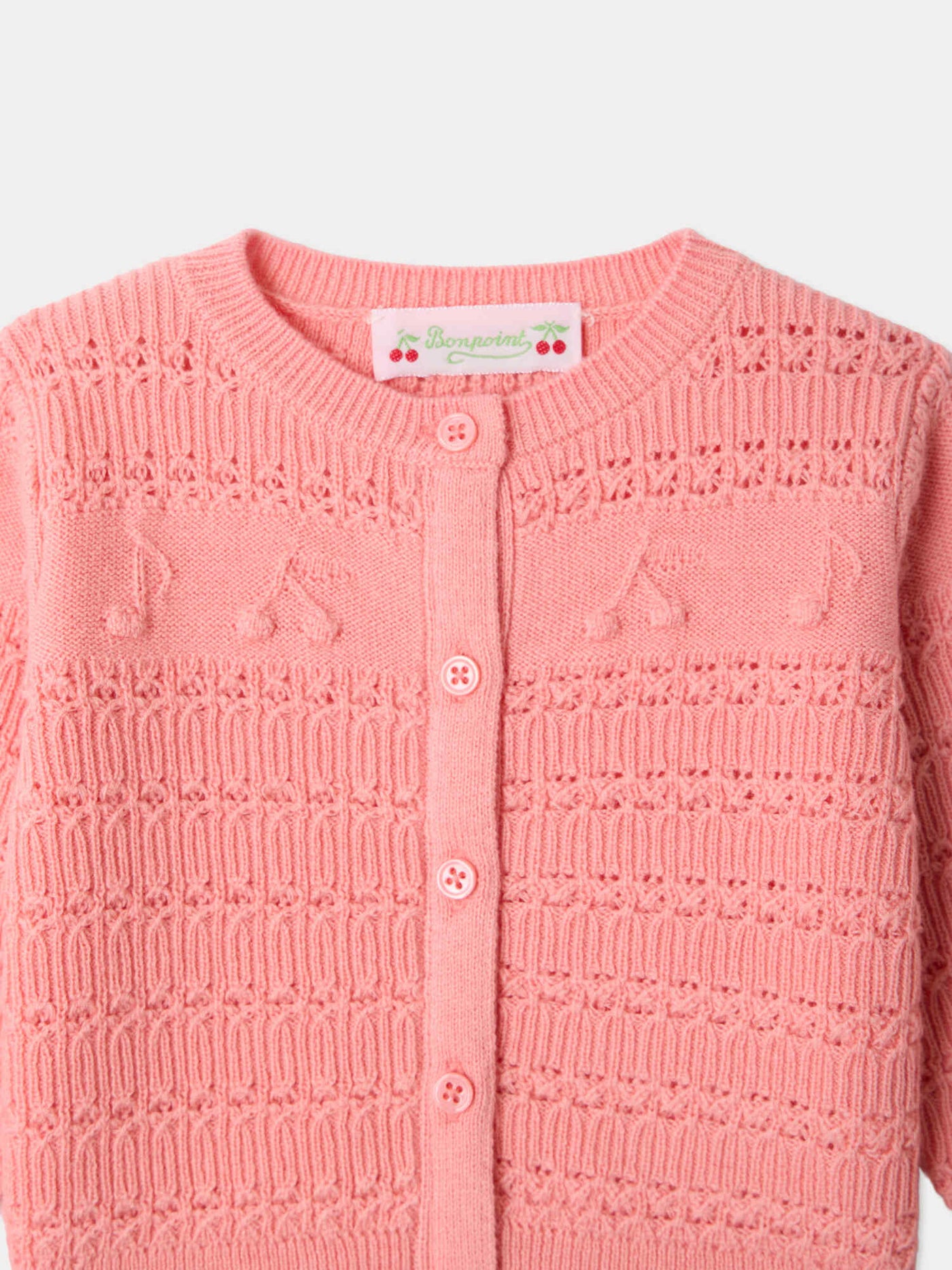 Cardigan bébé Mahana à motifs cerises et notes de musique