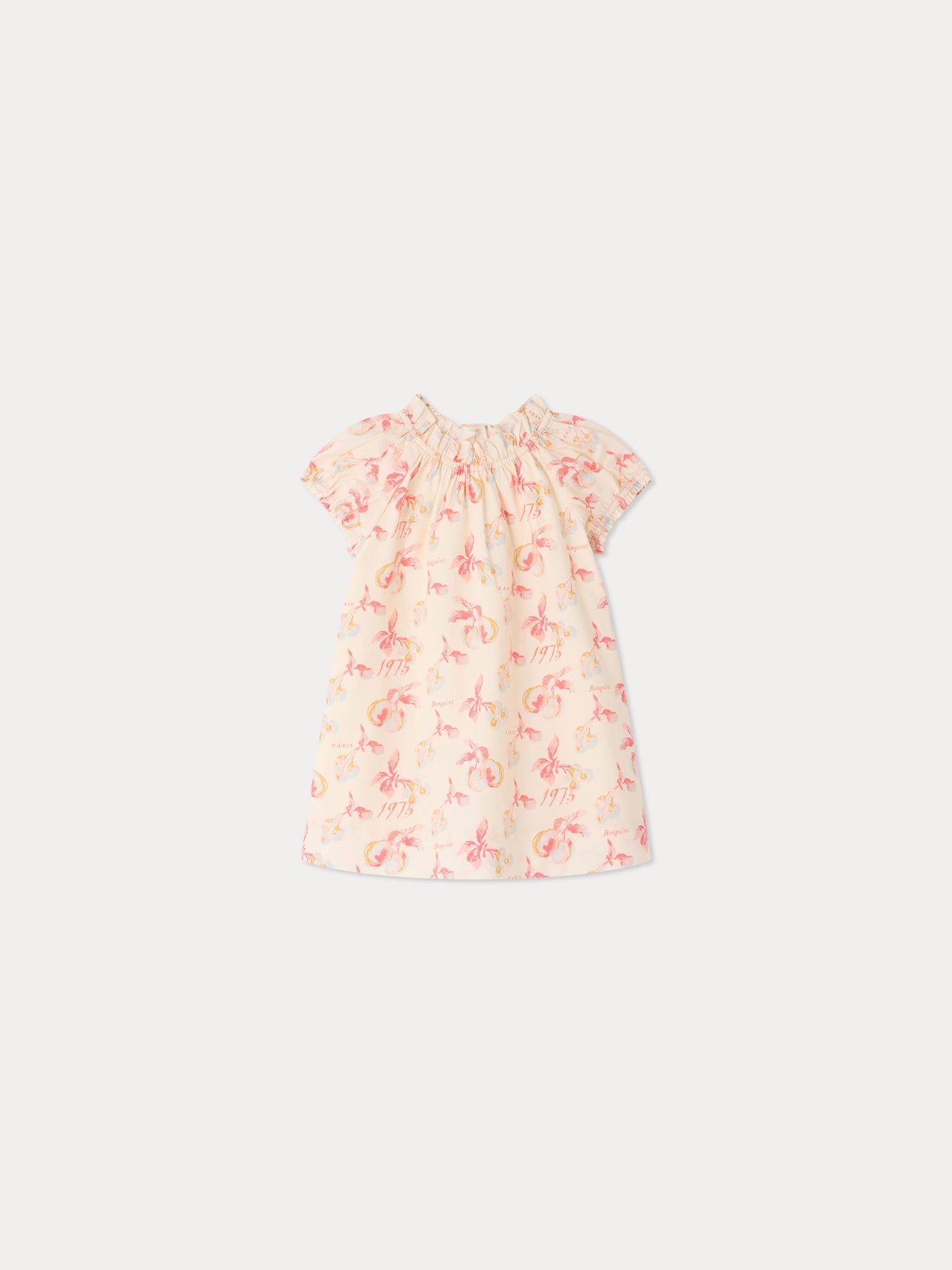 Robe bébé Sidwel imprimée cerises en coton biologique