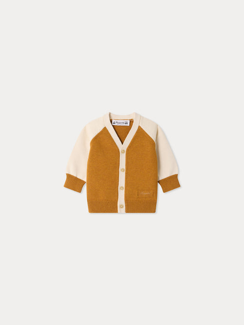 Marin Baby V-Neck Cardigan in Organic Cotton and Cashmere