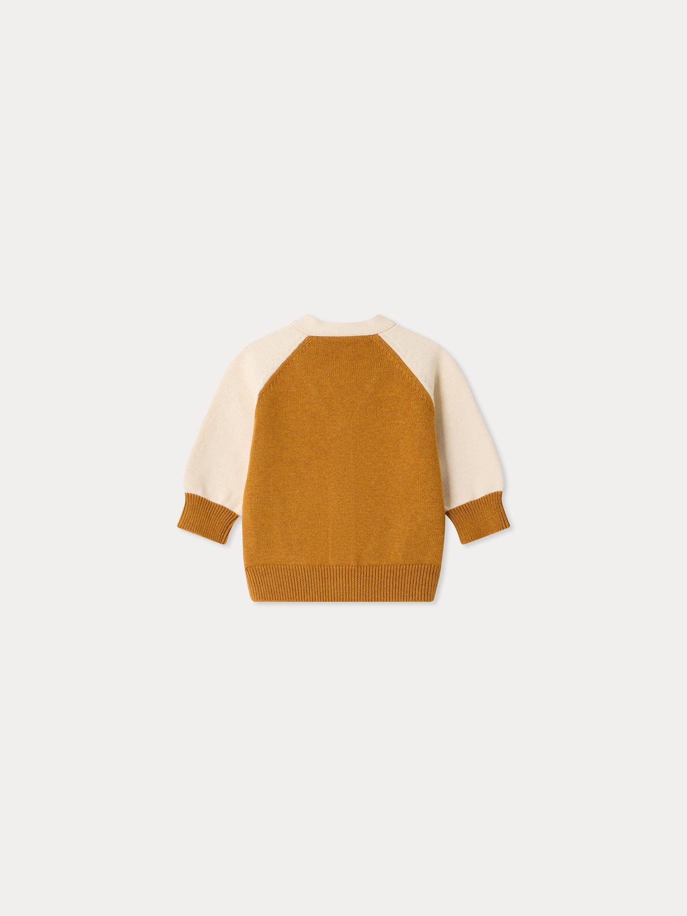 Baby-Cardigan Marin mit V-Ausschnitt aus Bio-Baumwolle und Kaschmir