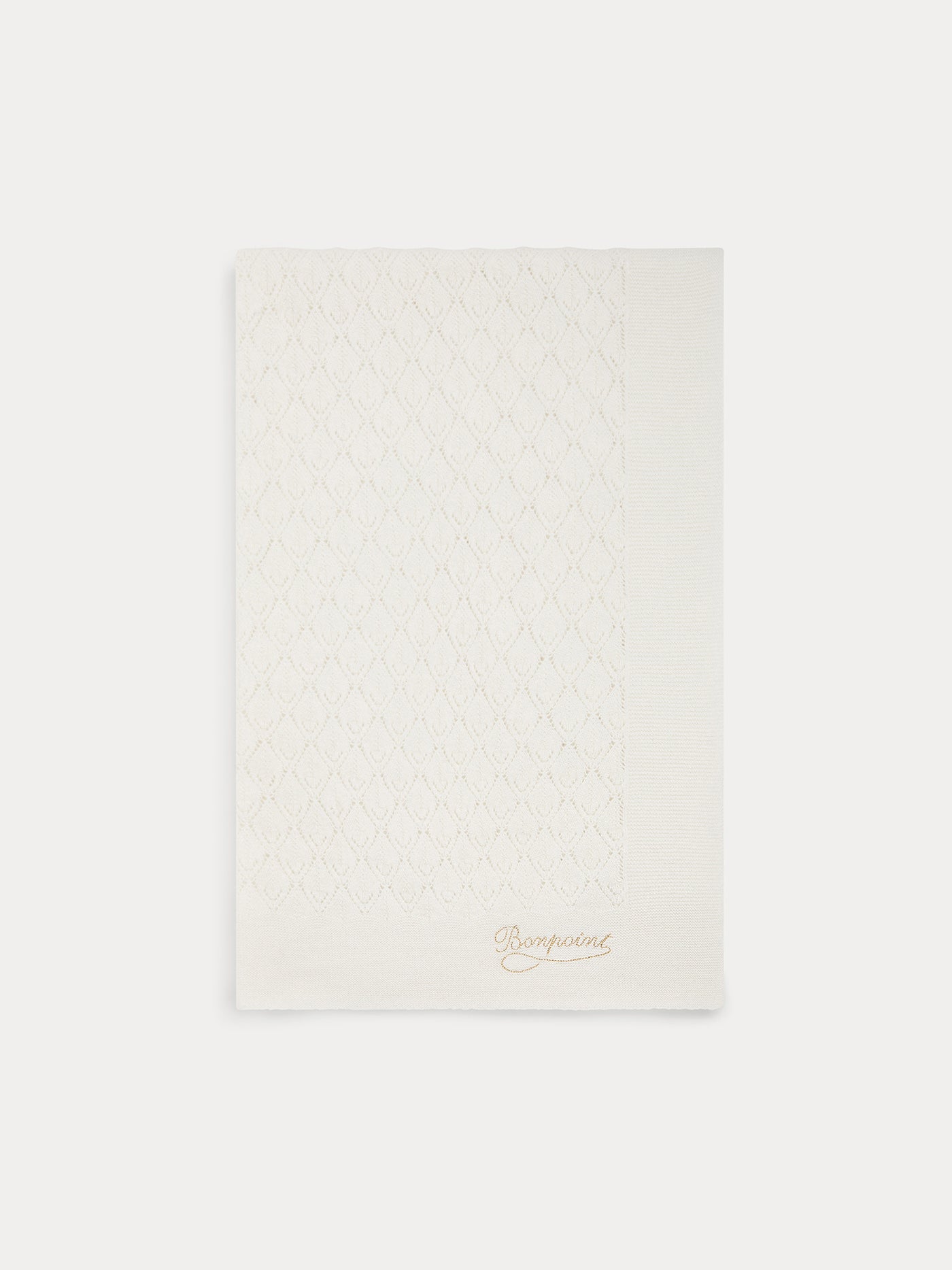 Blanket with Openwork Pattern for Baby milk white