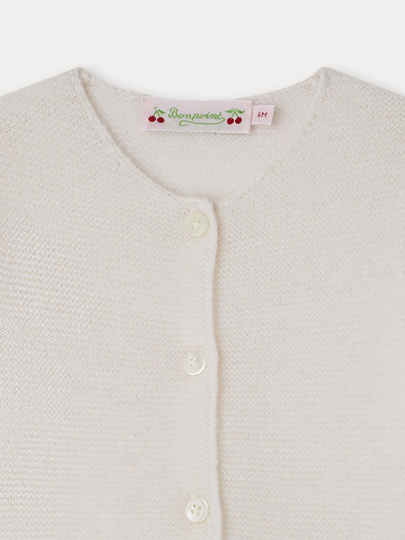 Cardigan en cachemire bébé blanc lait
