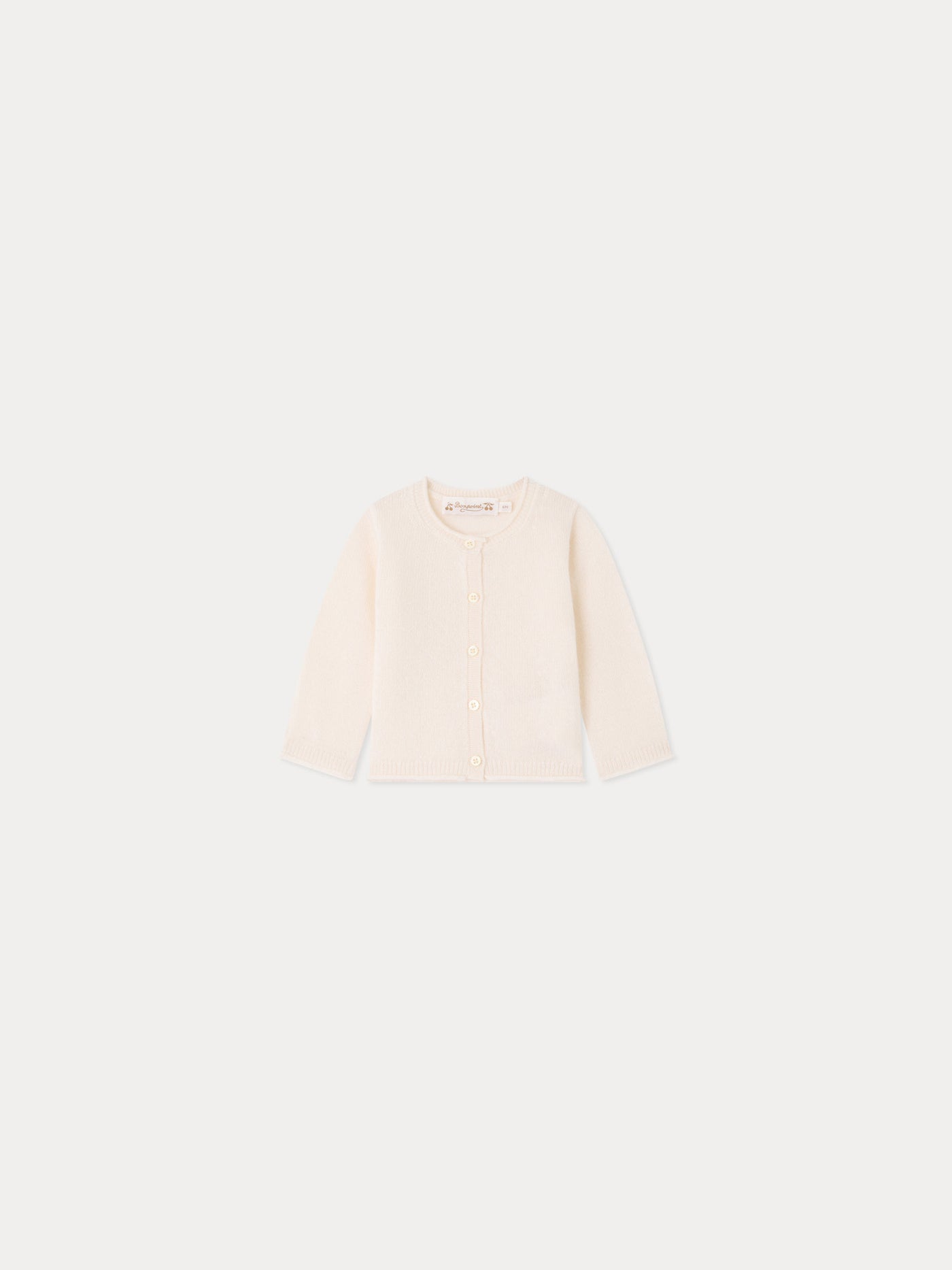 Baby Kaschmir-Strickjacke milchweiß