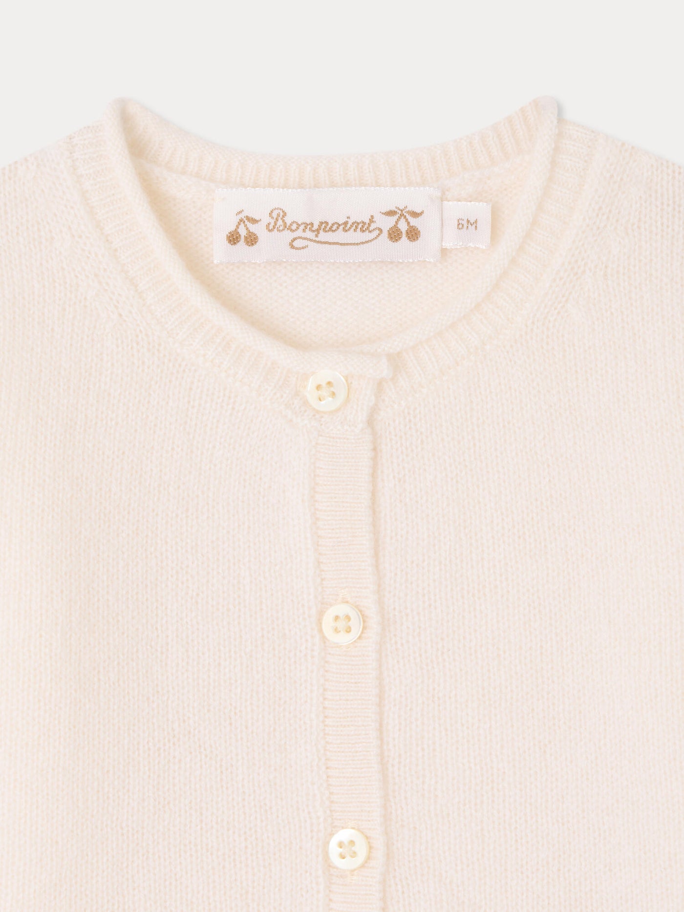Baby Kaschmir-Strickjacke milchweiß