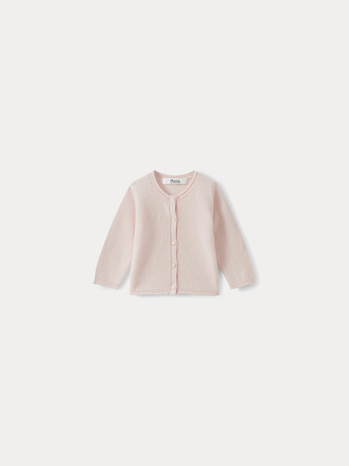 Cashmere Cardigan for Baby pale pink