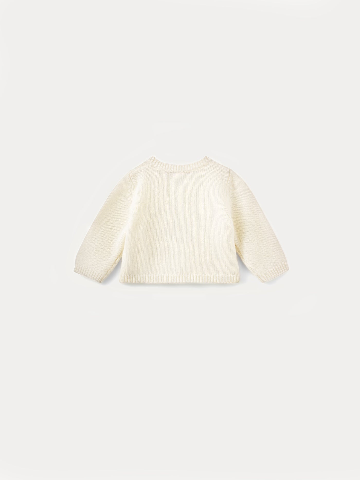 Kaschmir-Baby-Strickjacke milchweiß