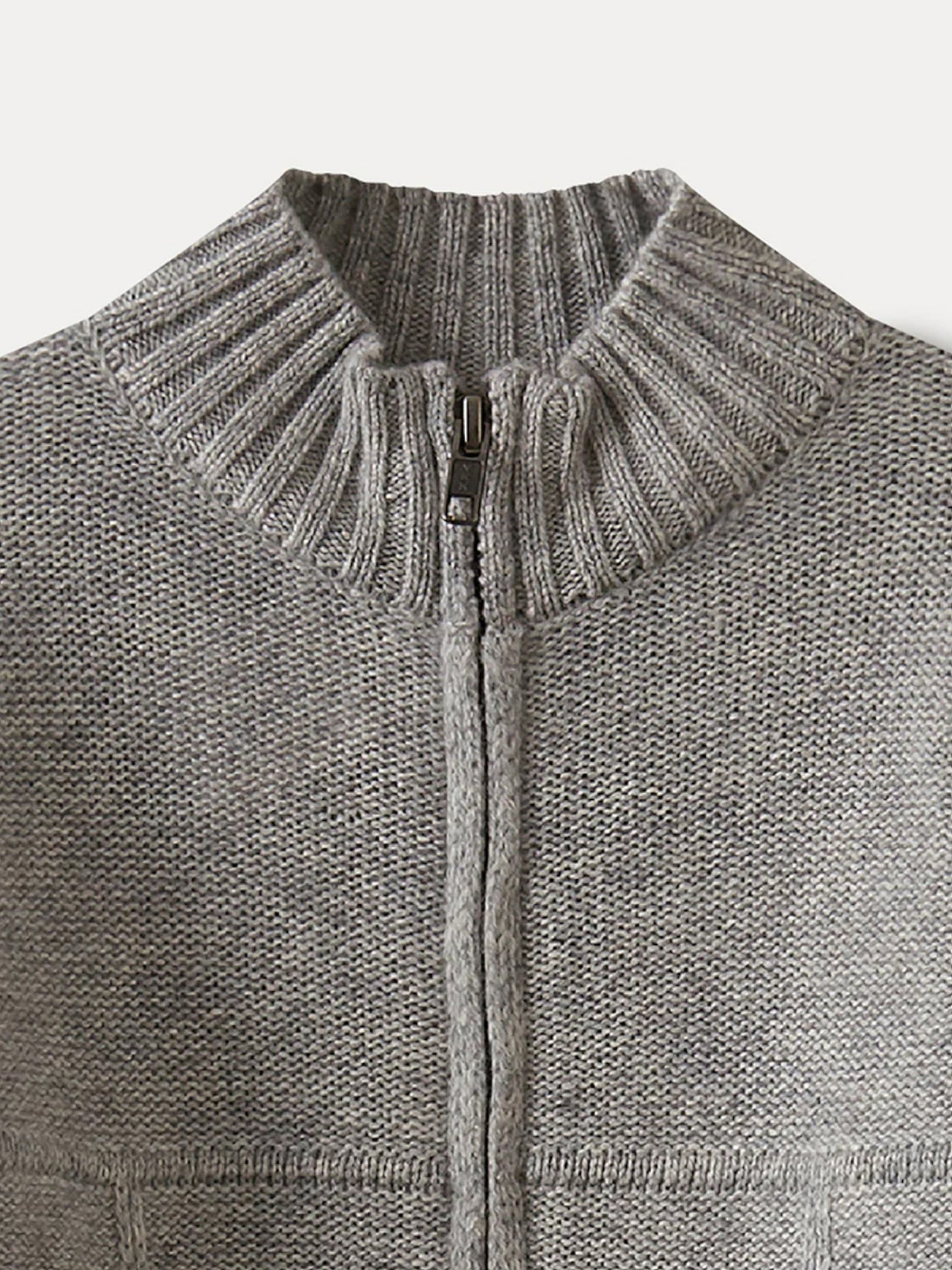 Jungen-Kaschmir-Cardigan, grau meliert