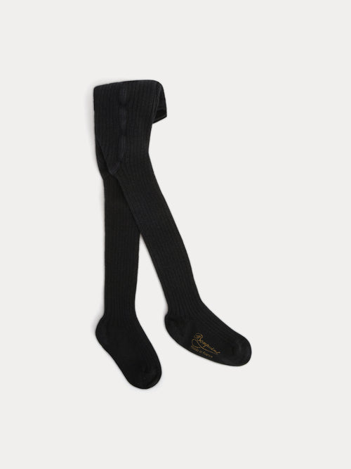 Baby gerippte Strumpfhose schwarz