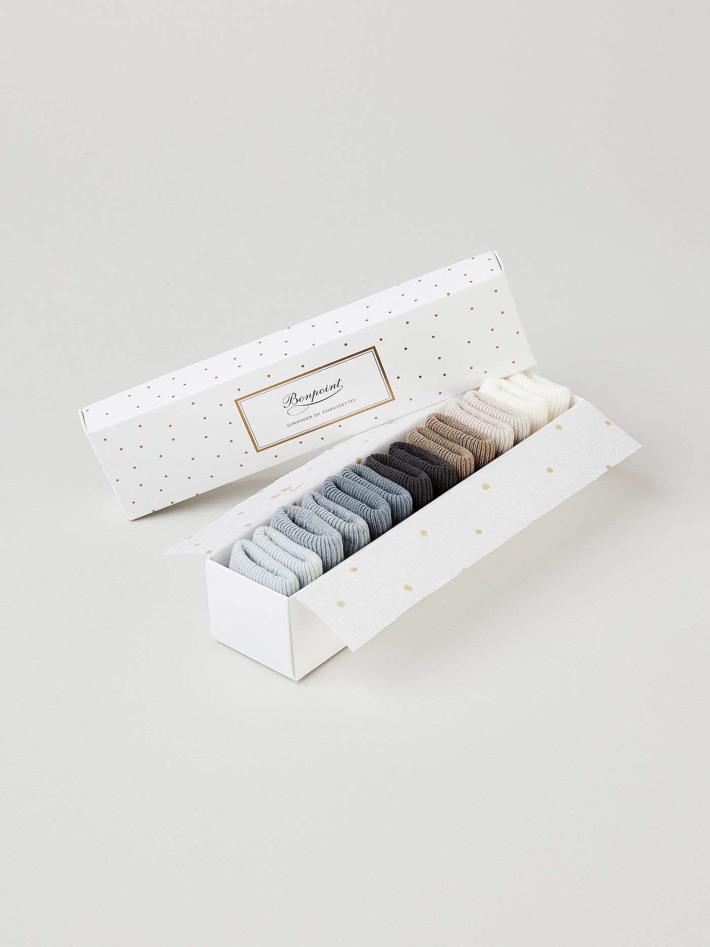 Semainier chaussettes en coton bébé bleu du nord