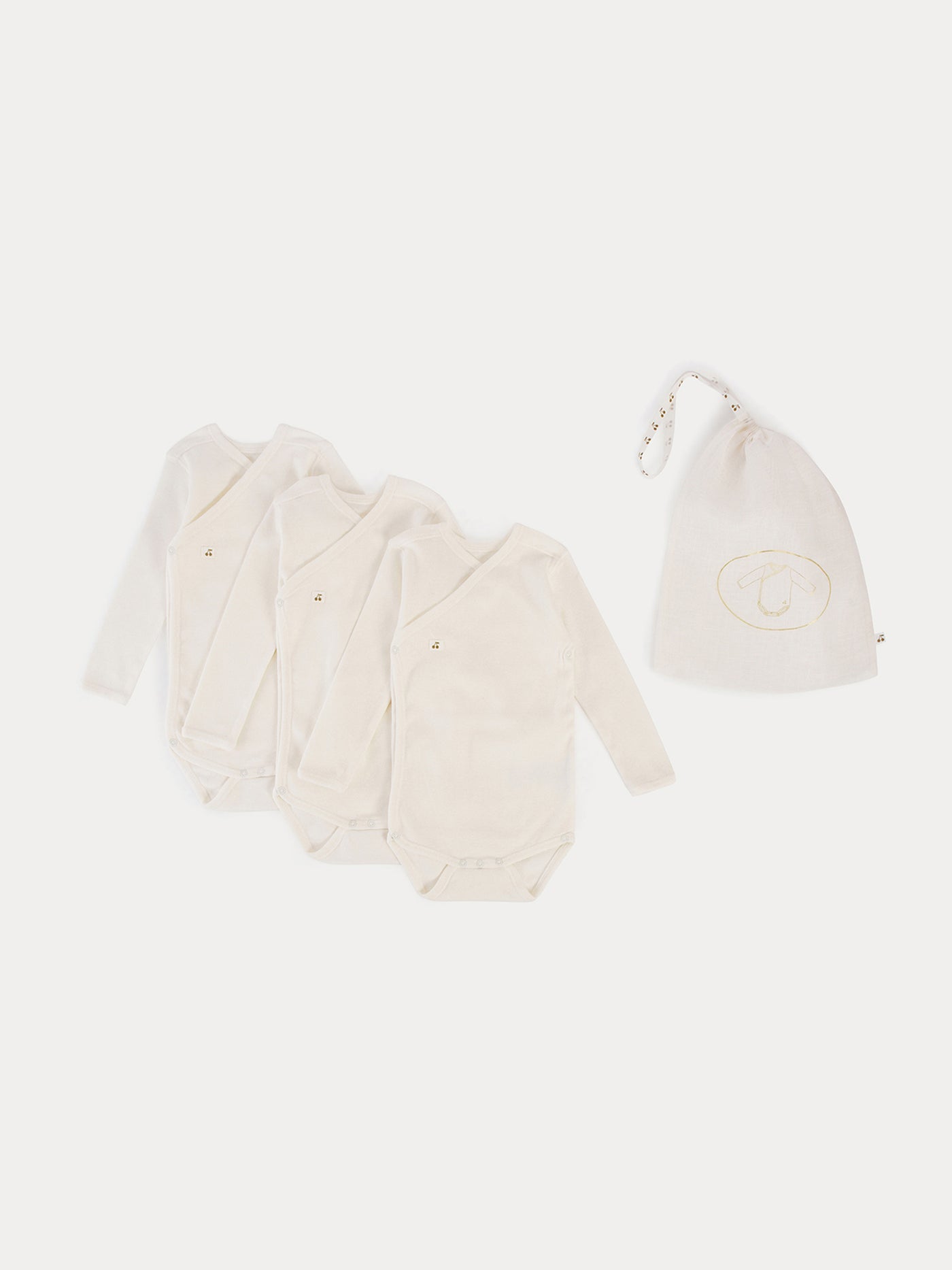 Lot de 3 bodys blanc lait