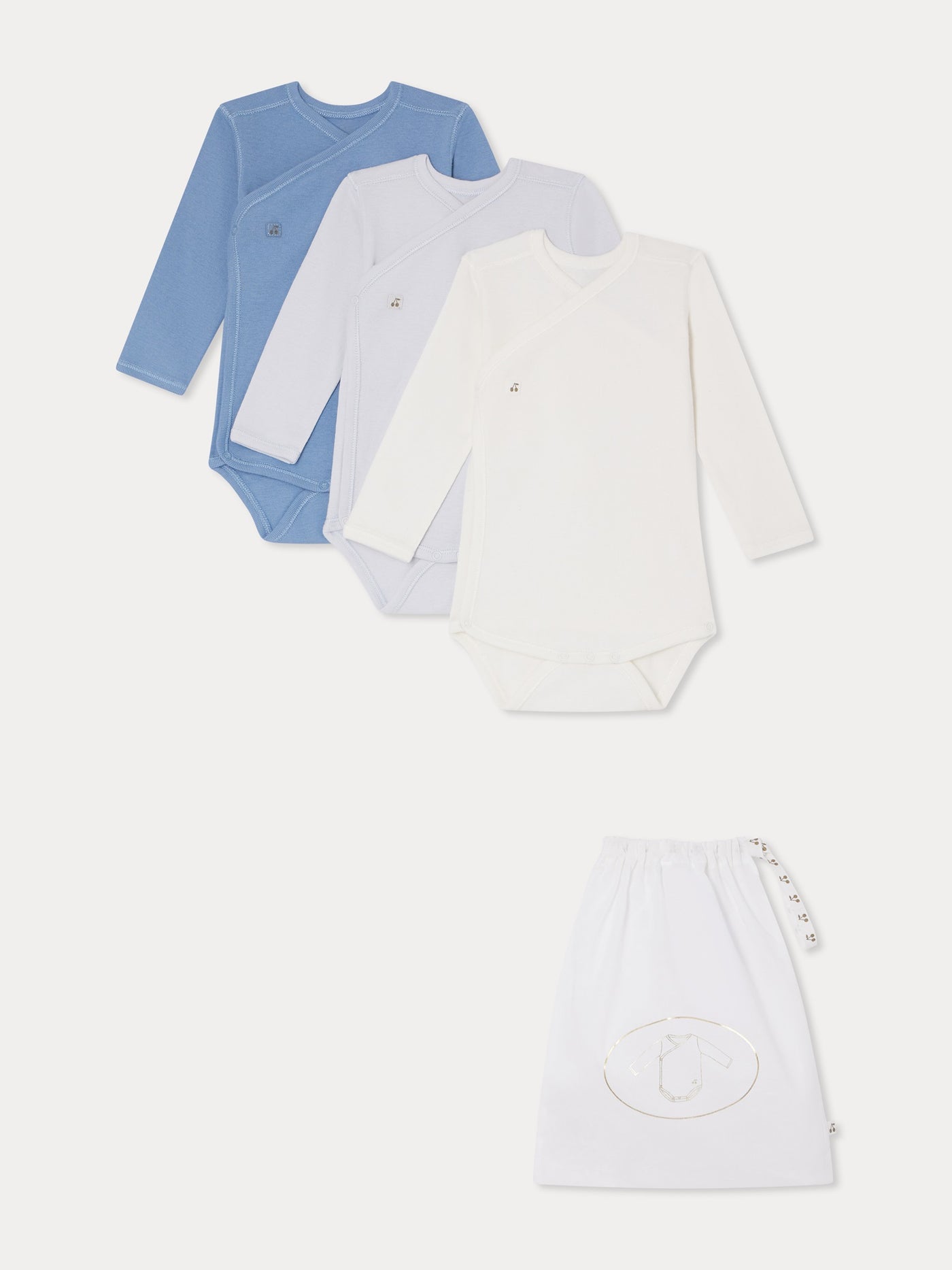 Set di 3 body azzurri