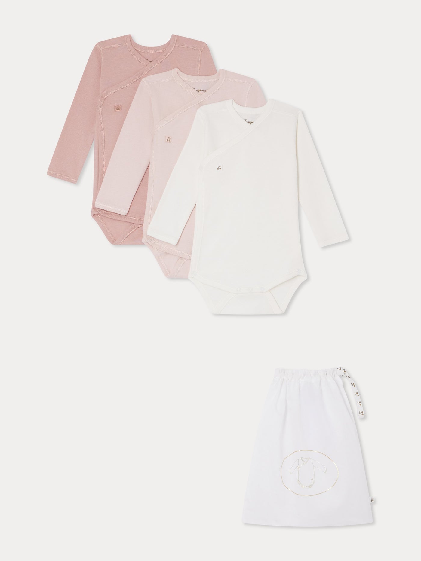 Set da 3 body rosa chiaro