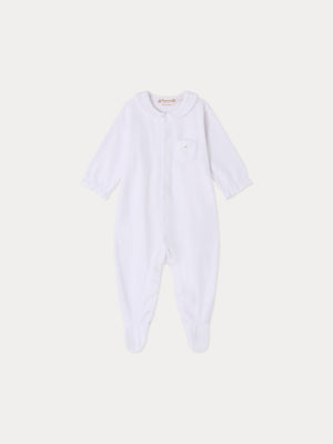 Pijama para bebé de cuello redondo blanco