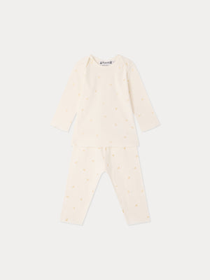 Conjunto de pijama de dos piezas dorado para bebé
